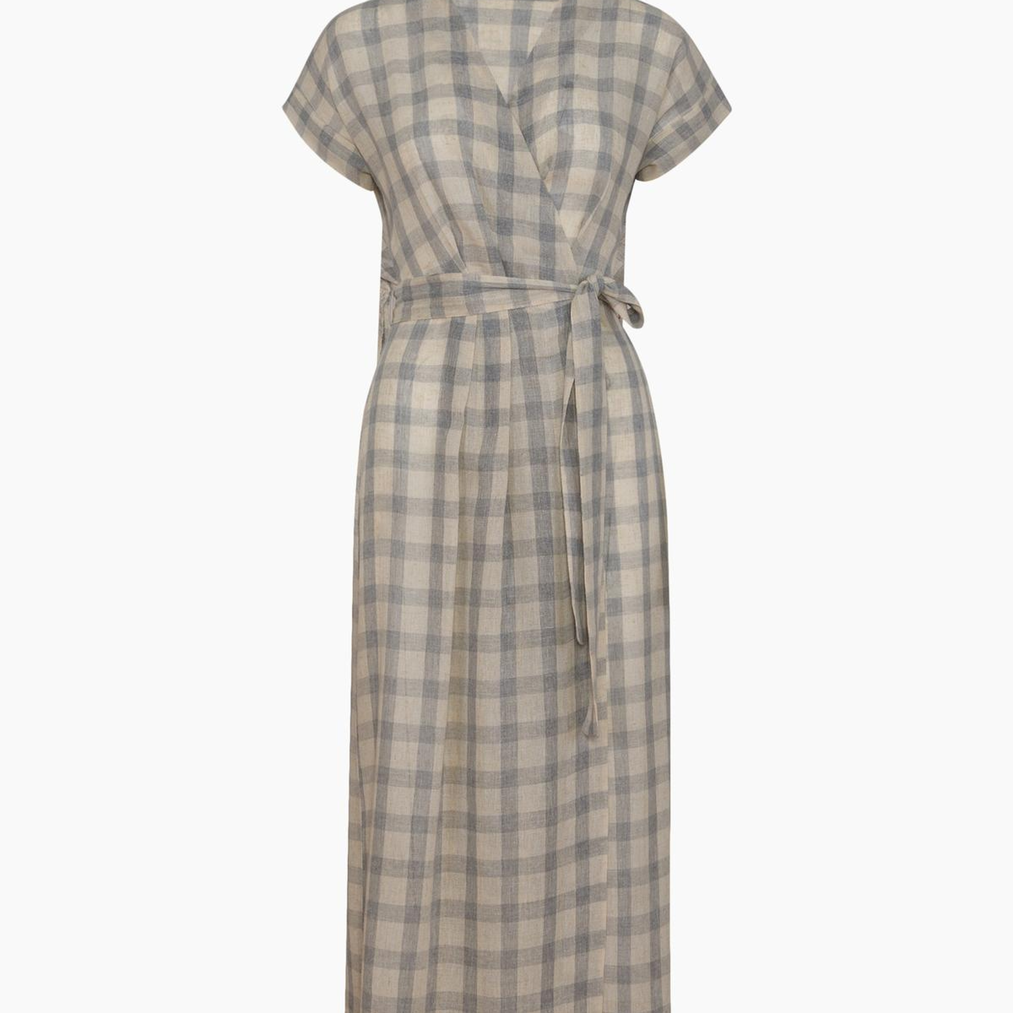 İKİKIZ Gri Ekose Anvelop Elbise Kadın Renkli