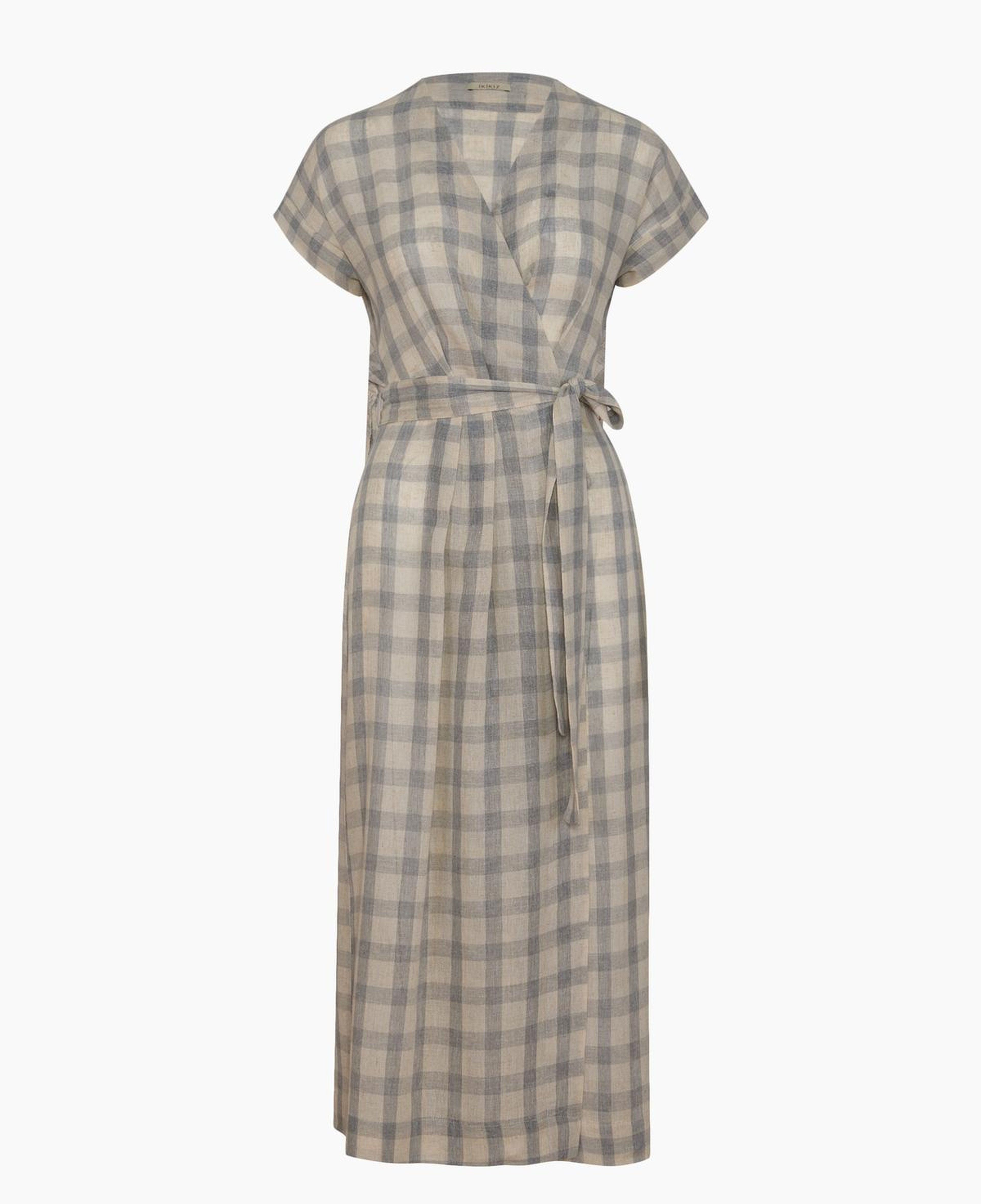 İKİKIZ Gri Ekose Anvelop Elbise Kadın Renkli