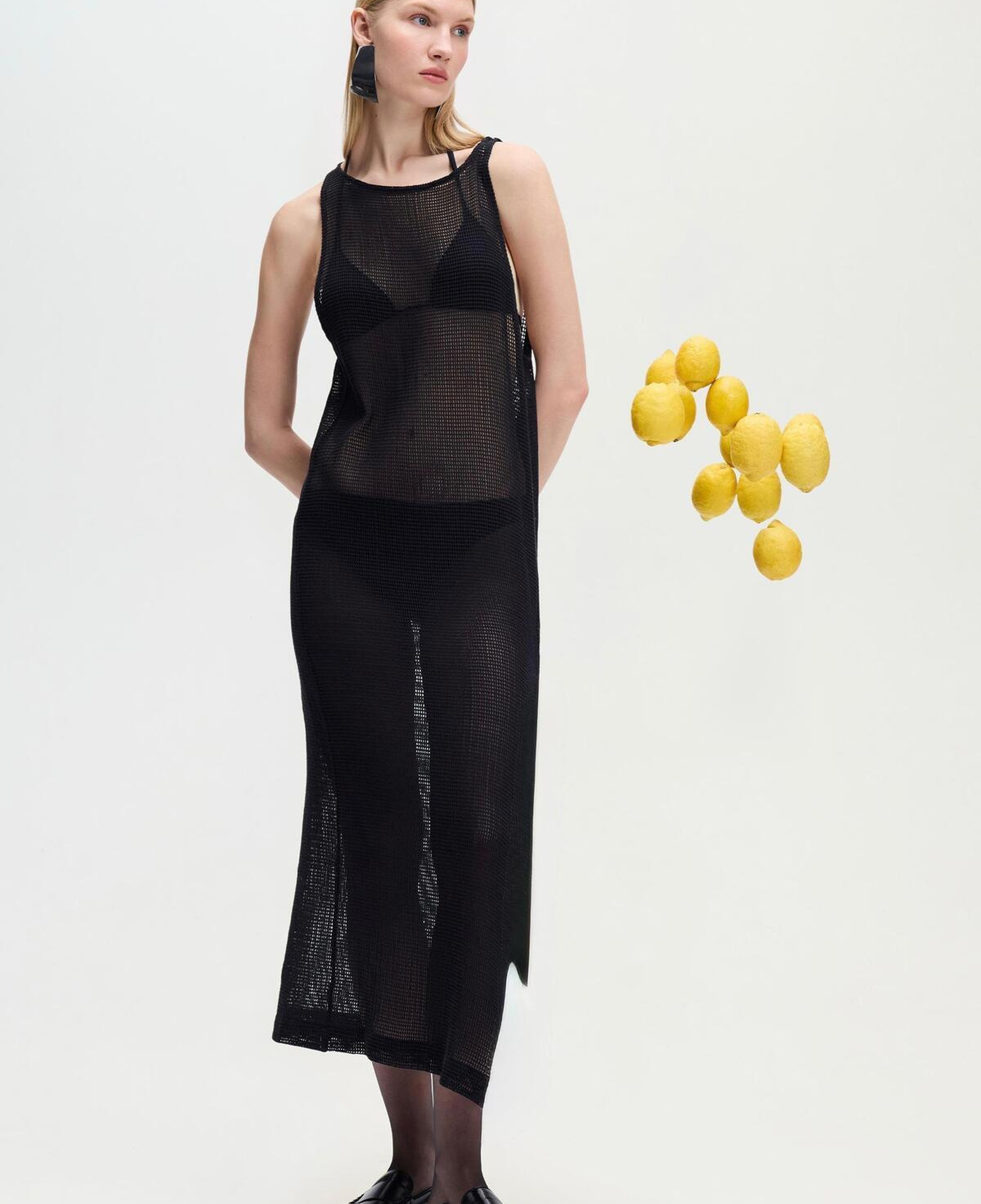 İKİKIZ Siyah Kroşe Elbise Kadın Renkli