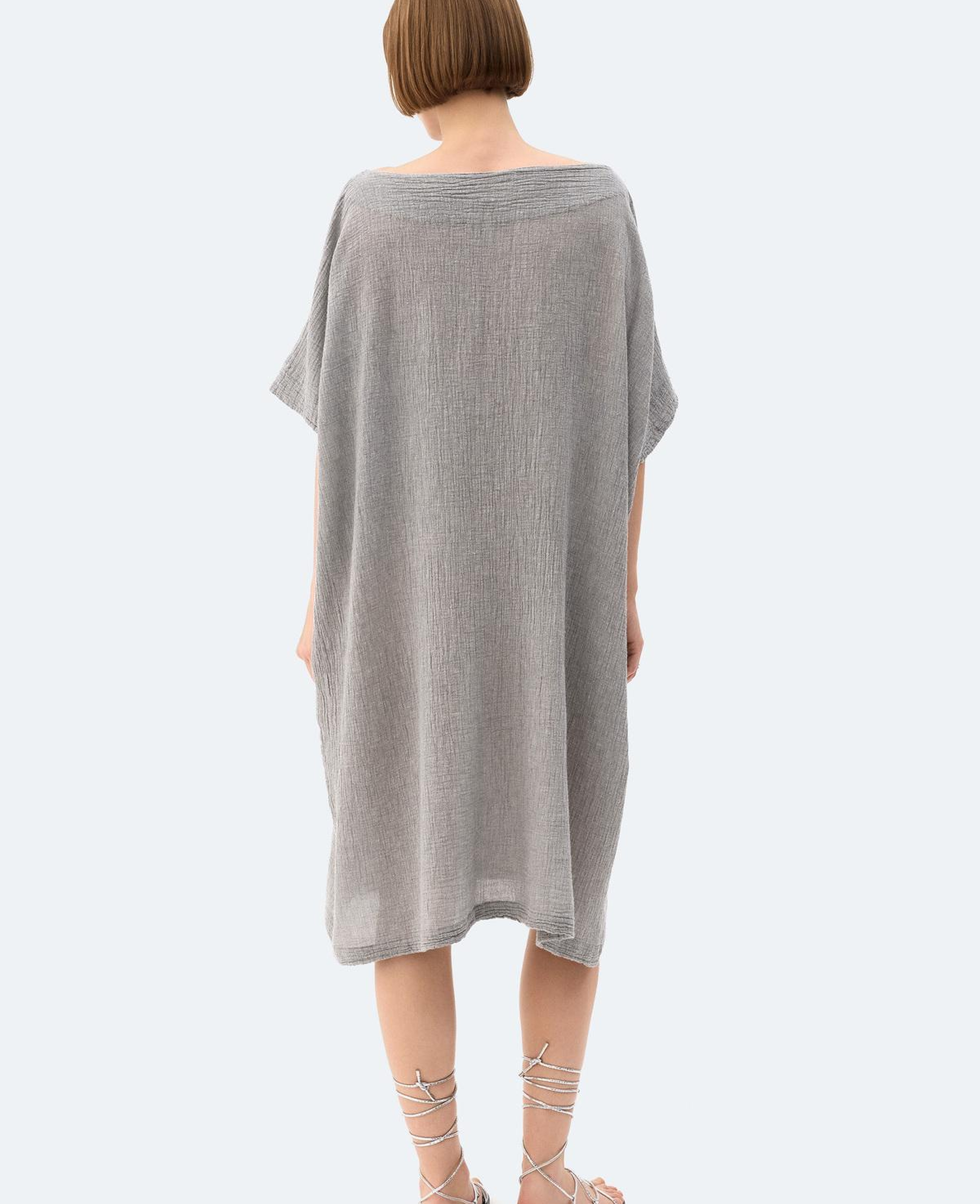 İKİKIZ Gri Crinkle Balon Elbise Kadın Renkli