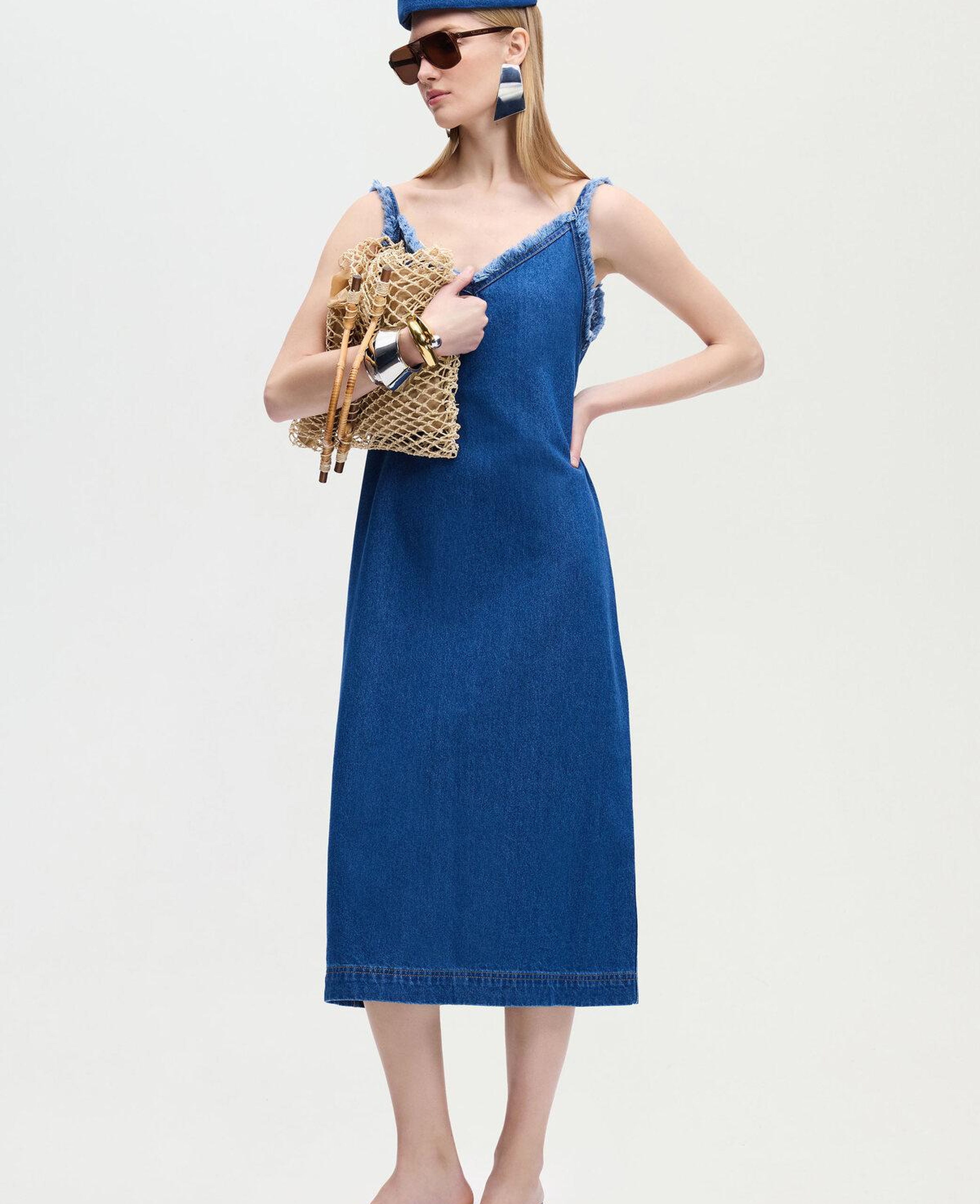 İKİKIZ Denim Elbise Kadın Renkli