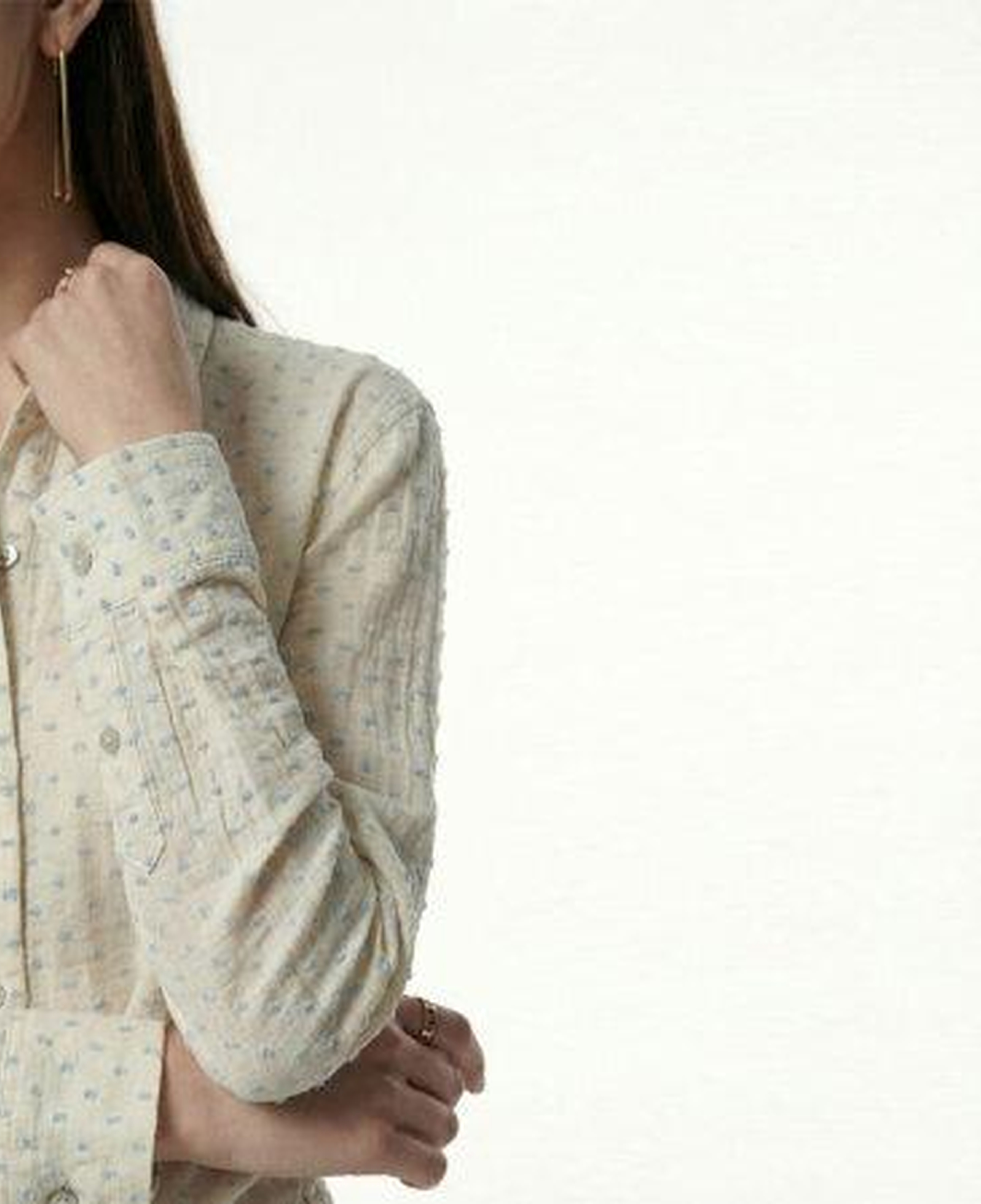 Qua Home Josef Kadın Müslin Uzun Kol Gömlek Mavi