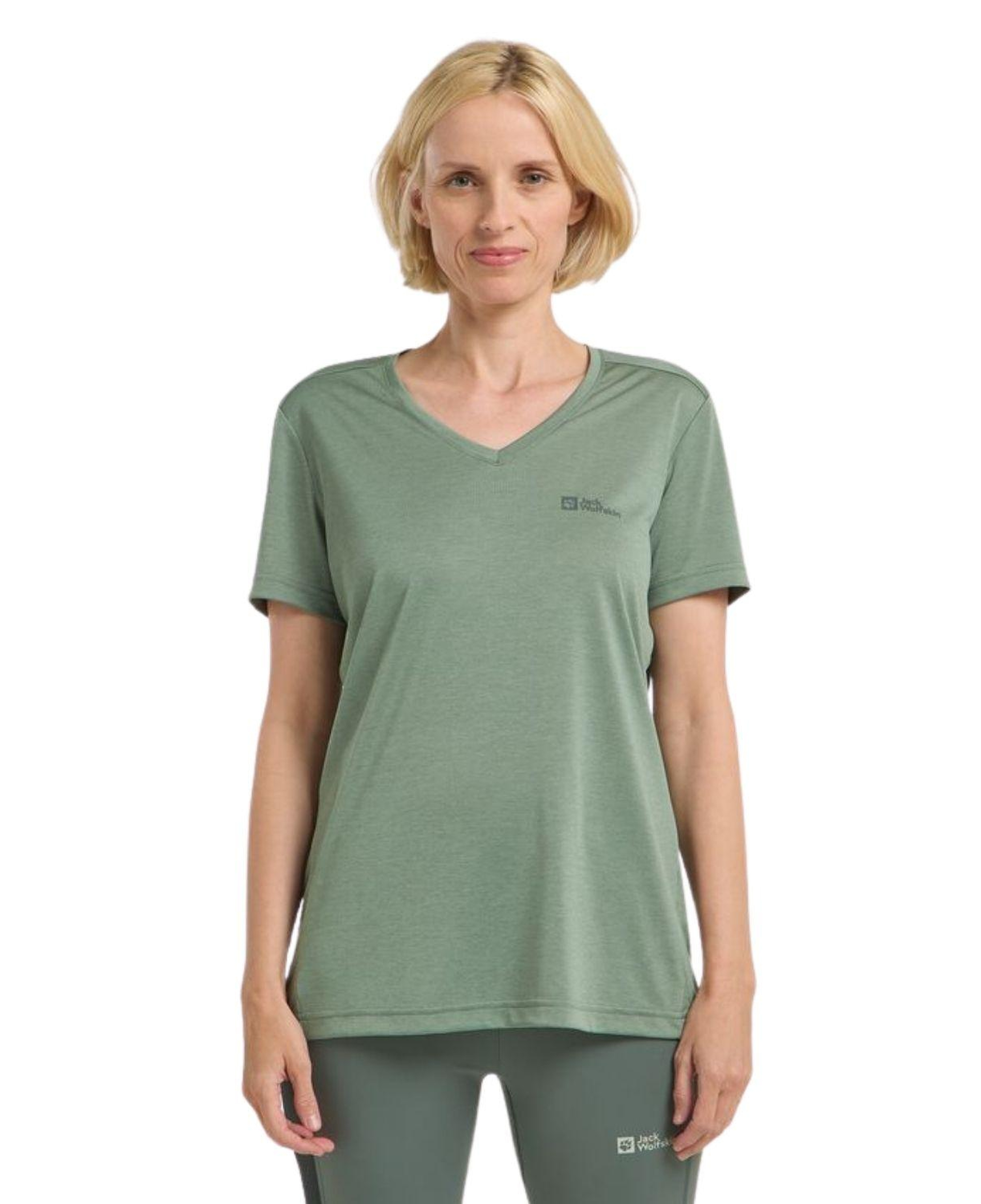 Jack Wolfskin Crosstrail T Kadın Yeşil Tişört