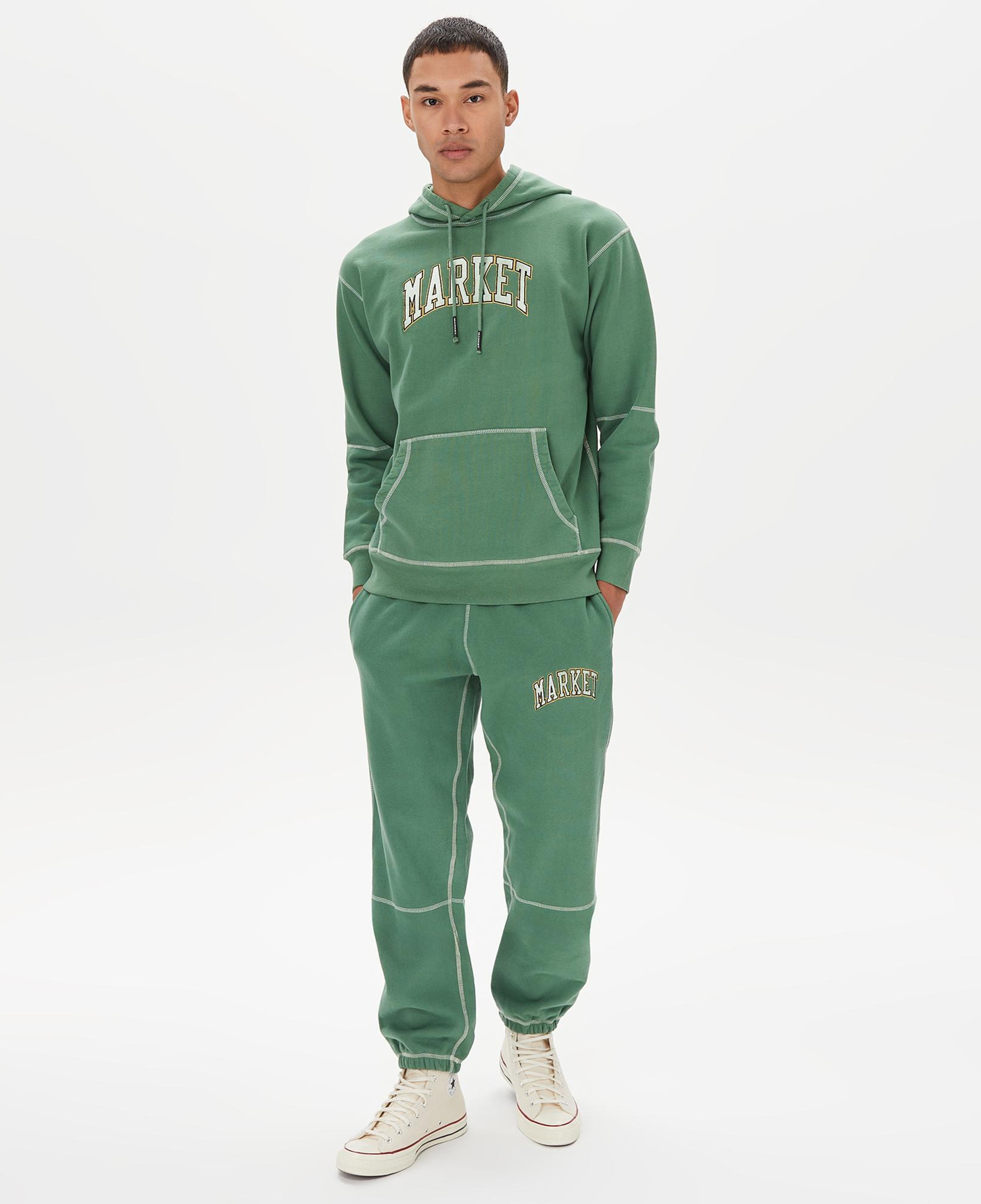 Market Triple Stitch Pullover Erkek Yeşil Hoodie