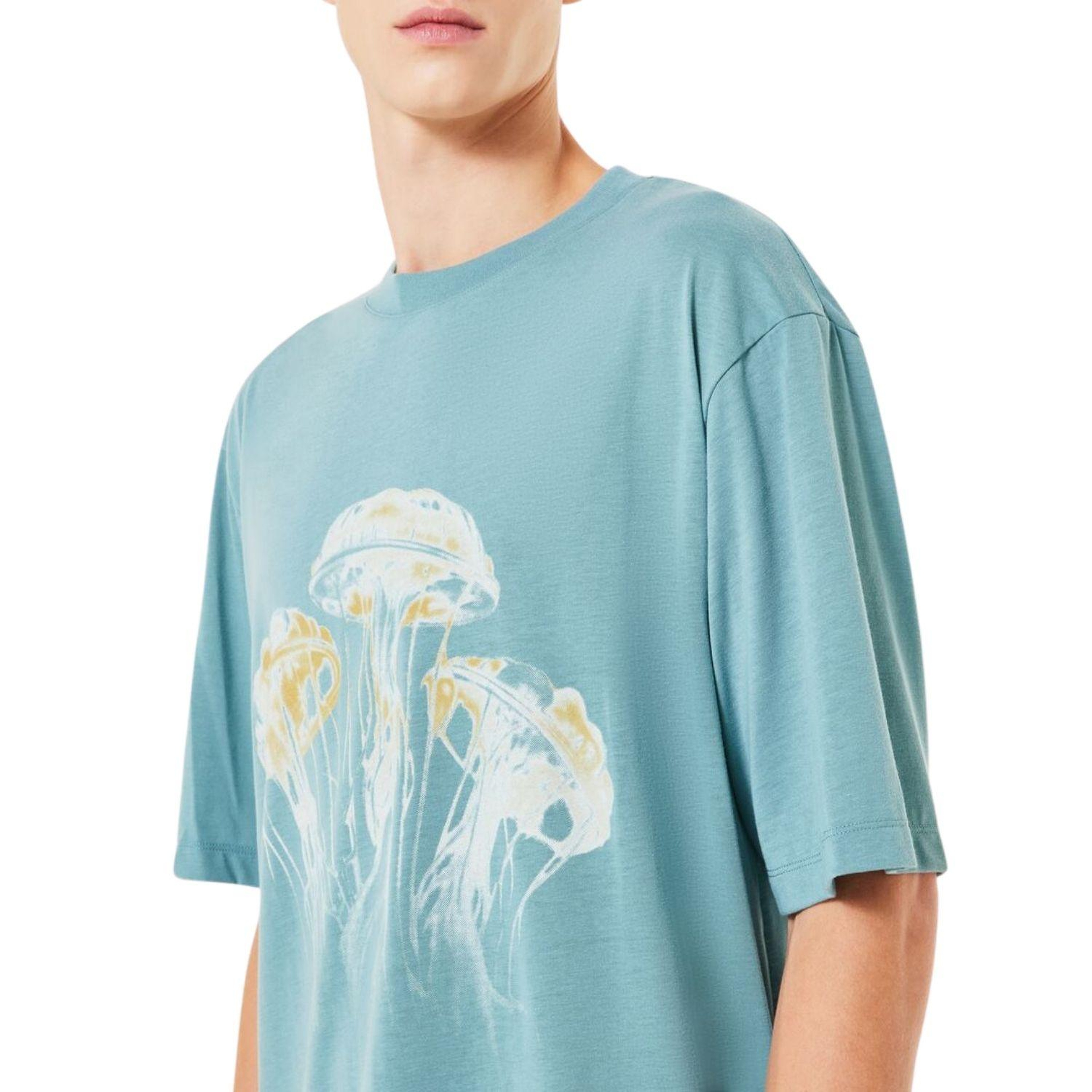 Oakley Jellyfish Erkek Mavi Tişört