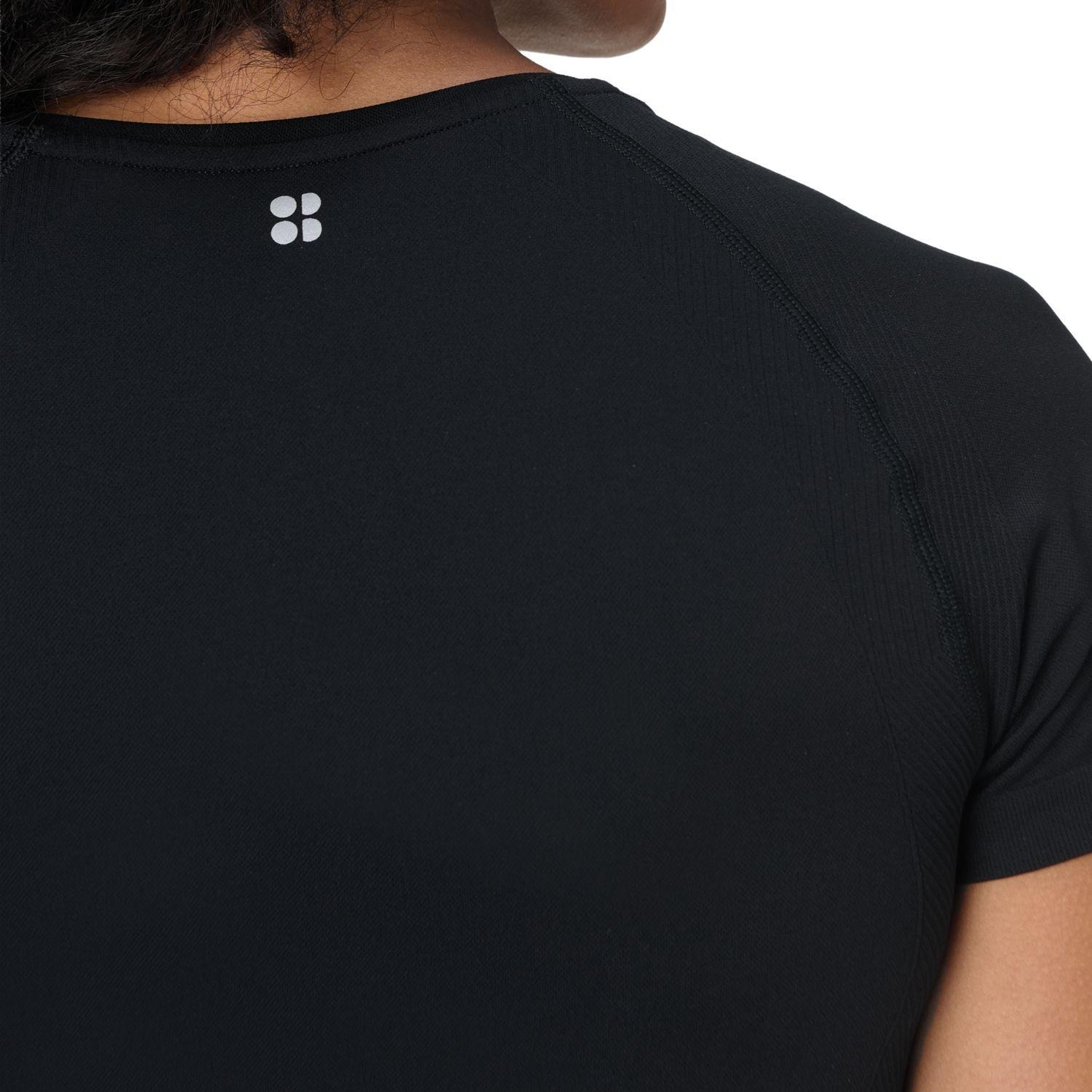 Sweaty Betty Athlete Crop Seamless Workout Kadın Siyah Fitness Tişört