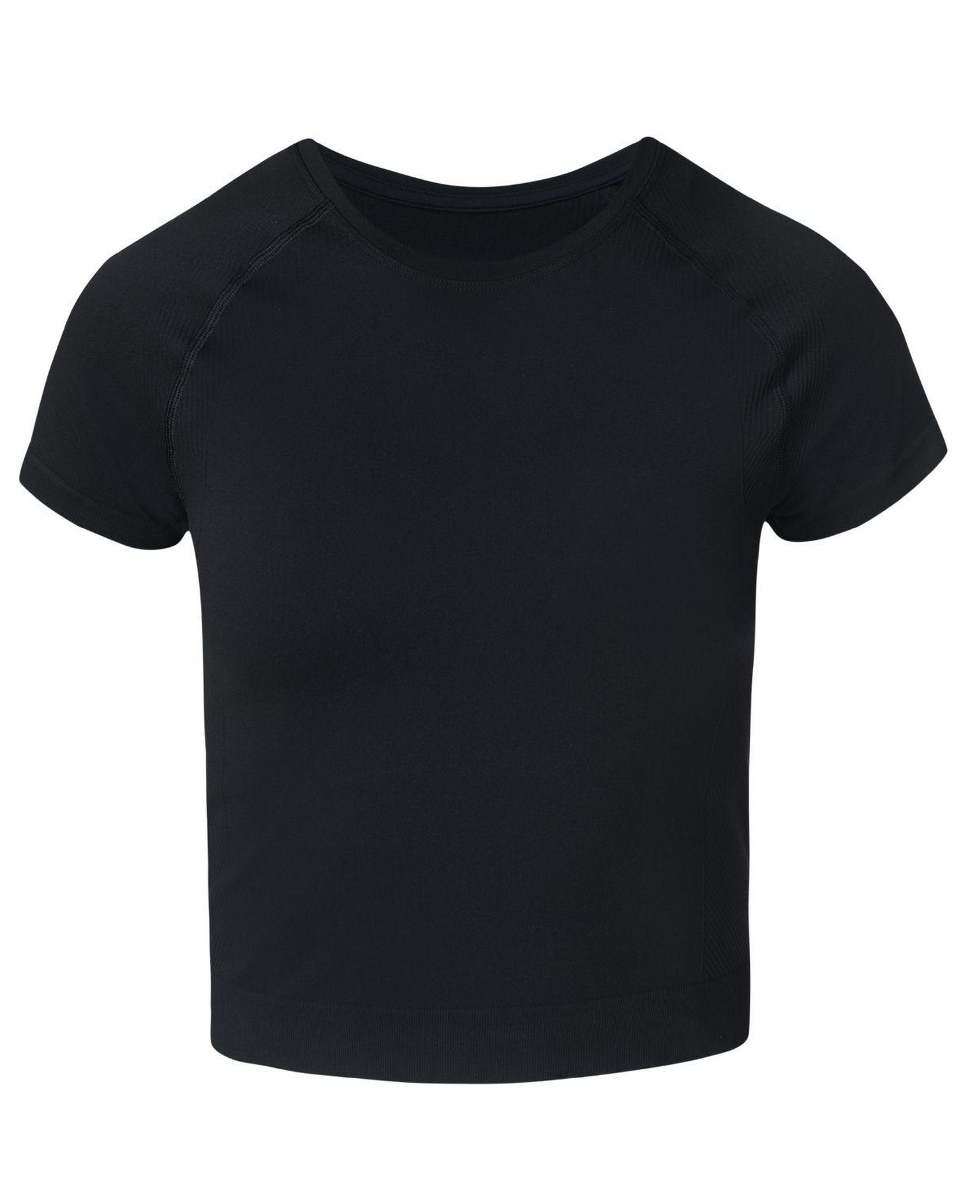 Sweaty Betty Athlete Crop Seamless Workout Kadın Siyah Fitness Tişört