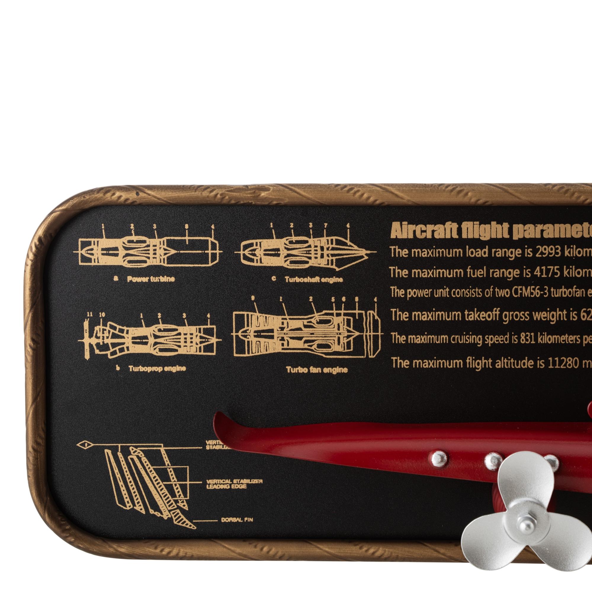 AIRPLANE KIRMIZI DUVAR SAATİ 78X8X21CM