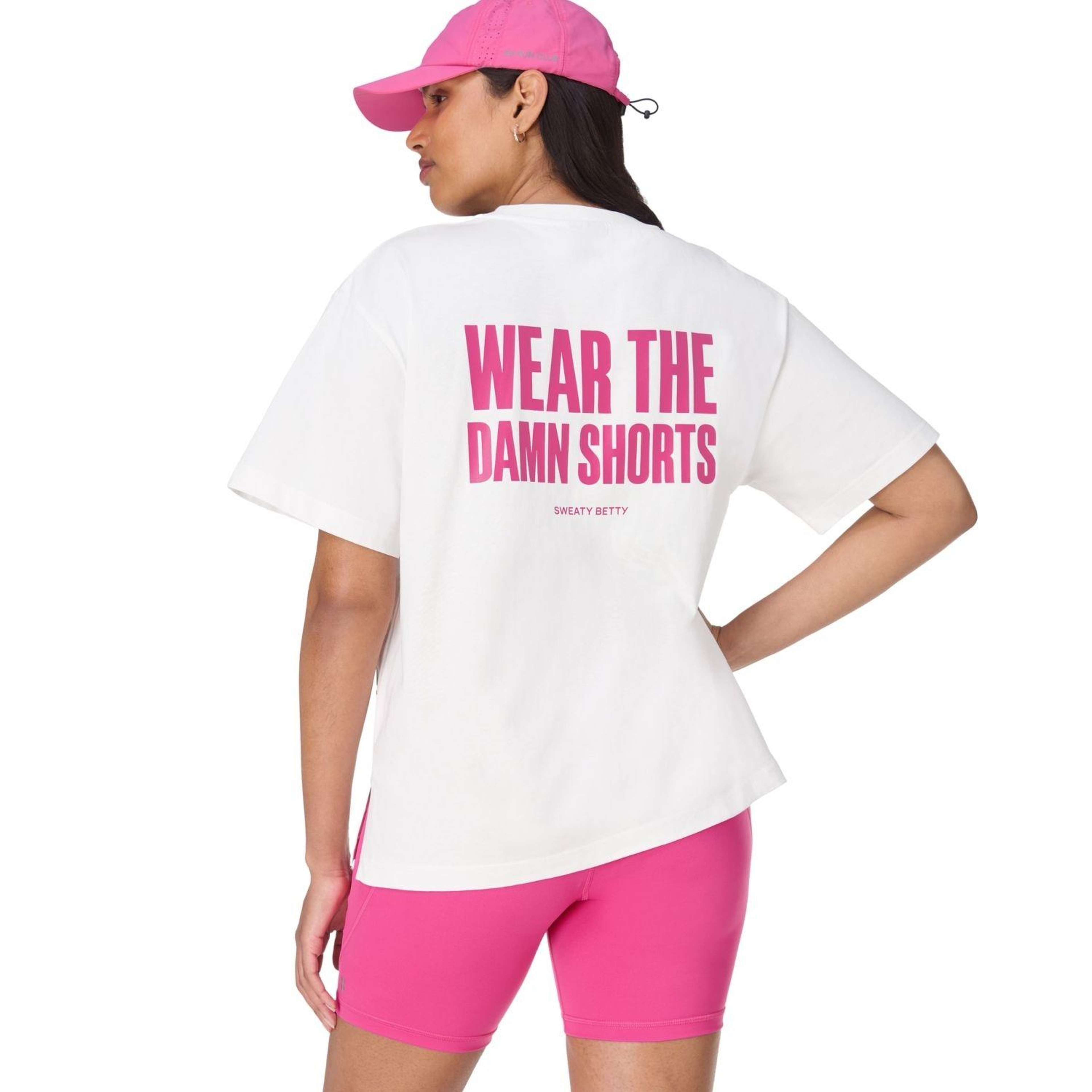 Sweaty Betty Wear The Damn Shorts Kadın Beyaz Tişört