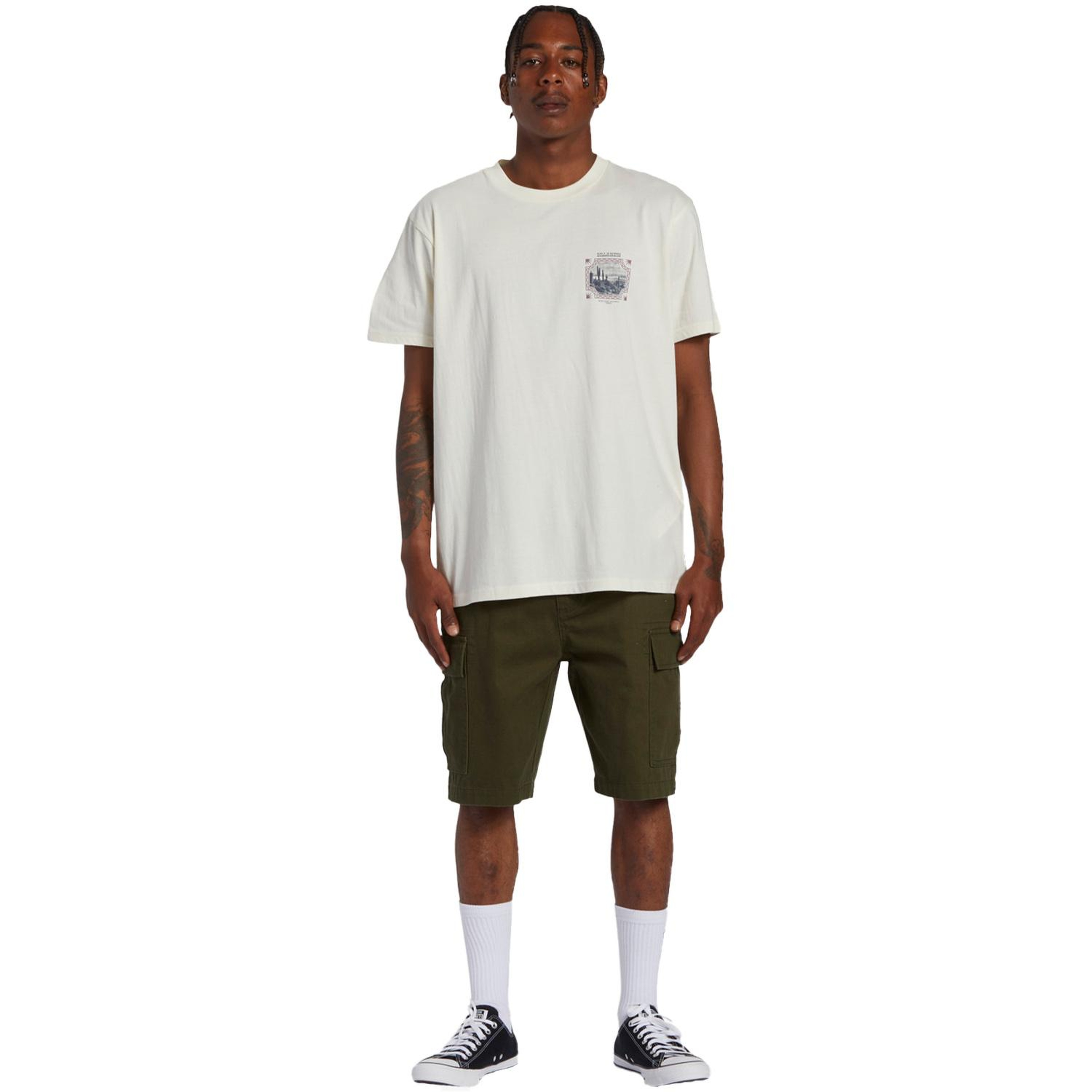 Billabong Crossed Up Tees Erkek Beyaz Tişört