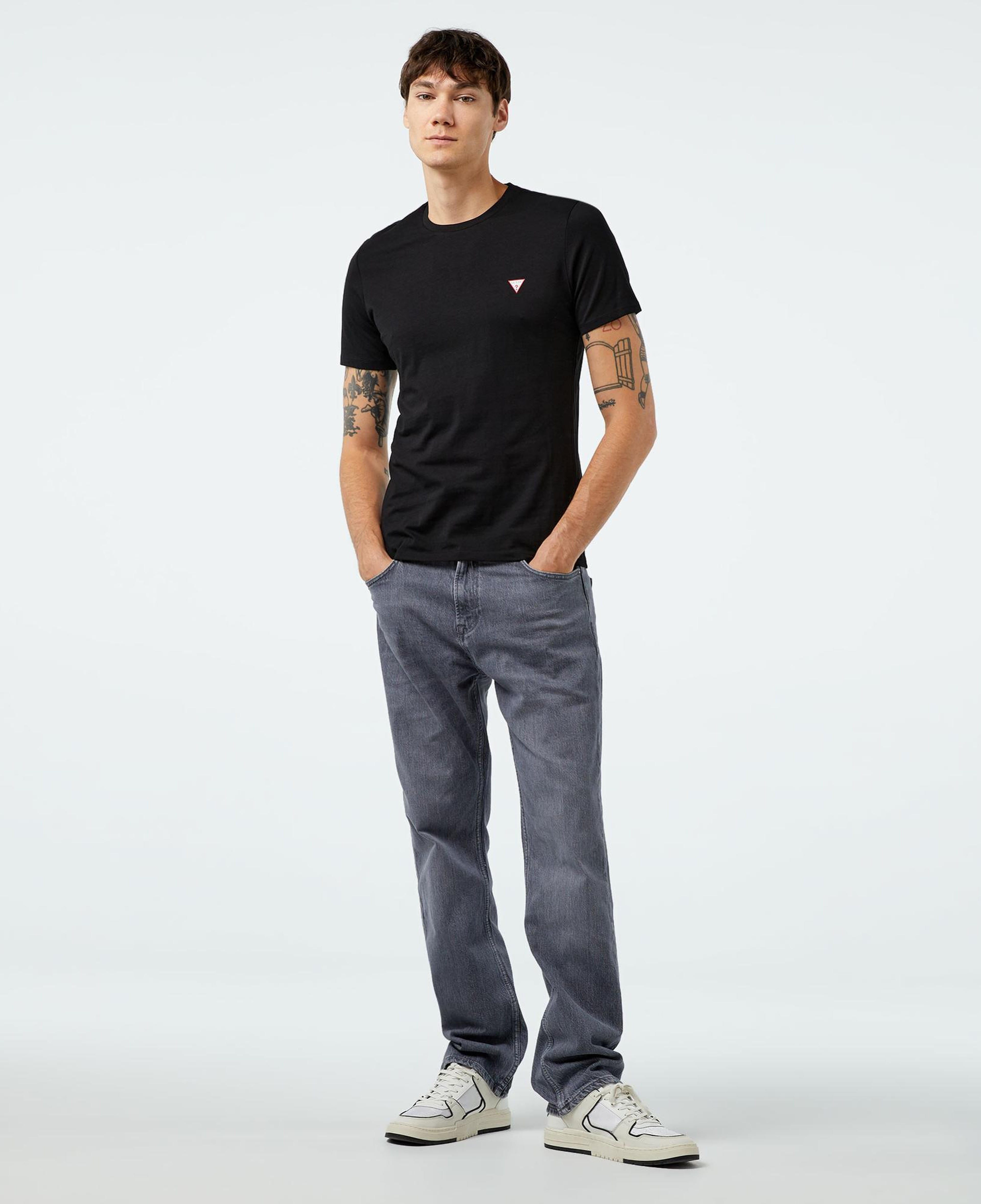 Guess Mid Organic Stream Jersey Erkek Siyah T-Shirt