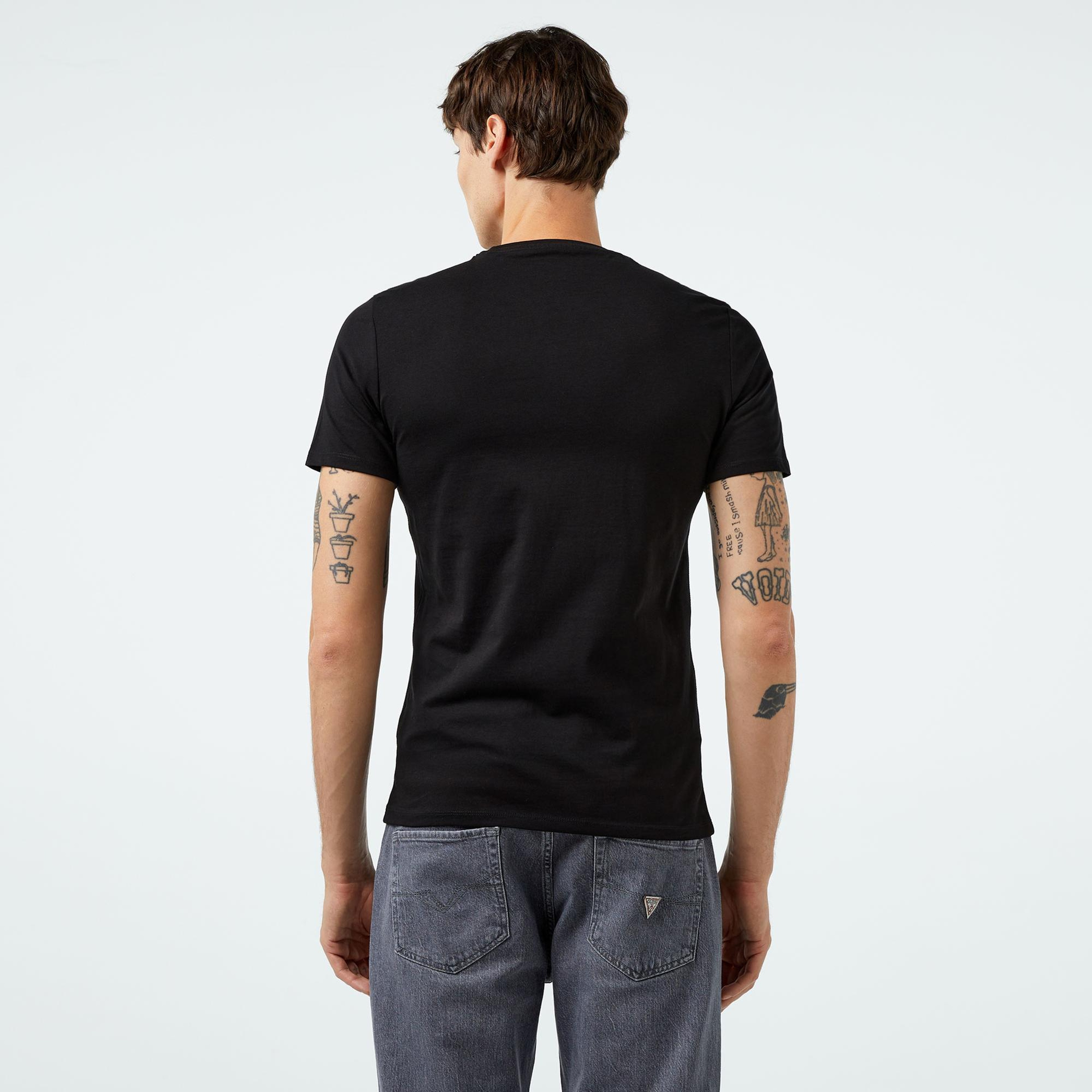 Guess Mid Organic Stream Jersey Erkek Siyah T-Shirt