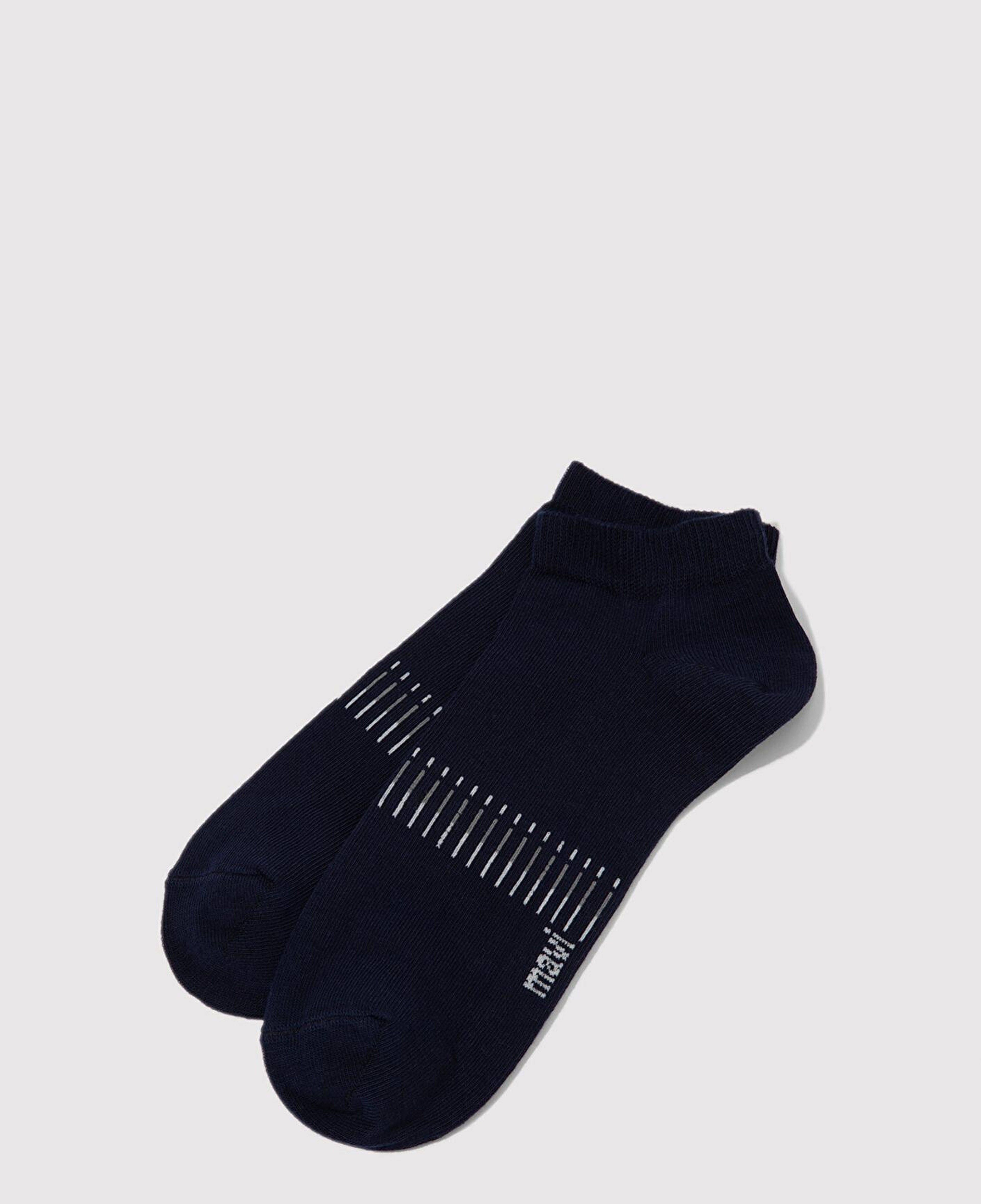Mavi Çizgili Lacivert Patik Çorap 092577-33649