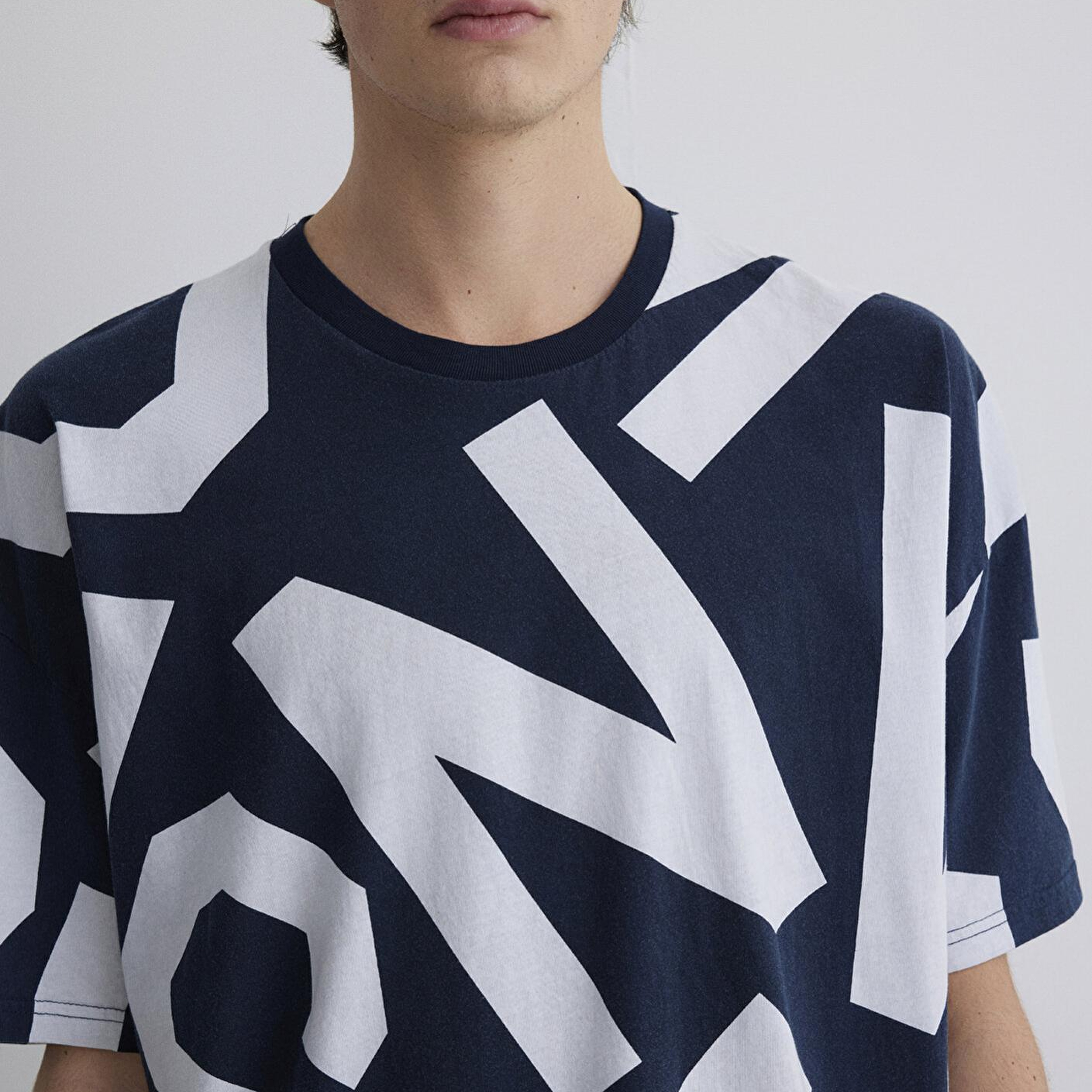 Mavi MVJNS Baskılı Lacivert Tişört Oversize / Geniş Kesim 0610271-70490