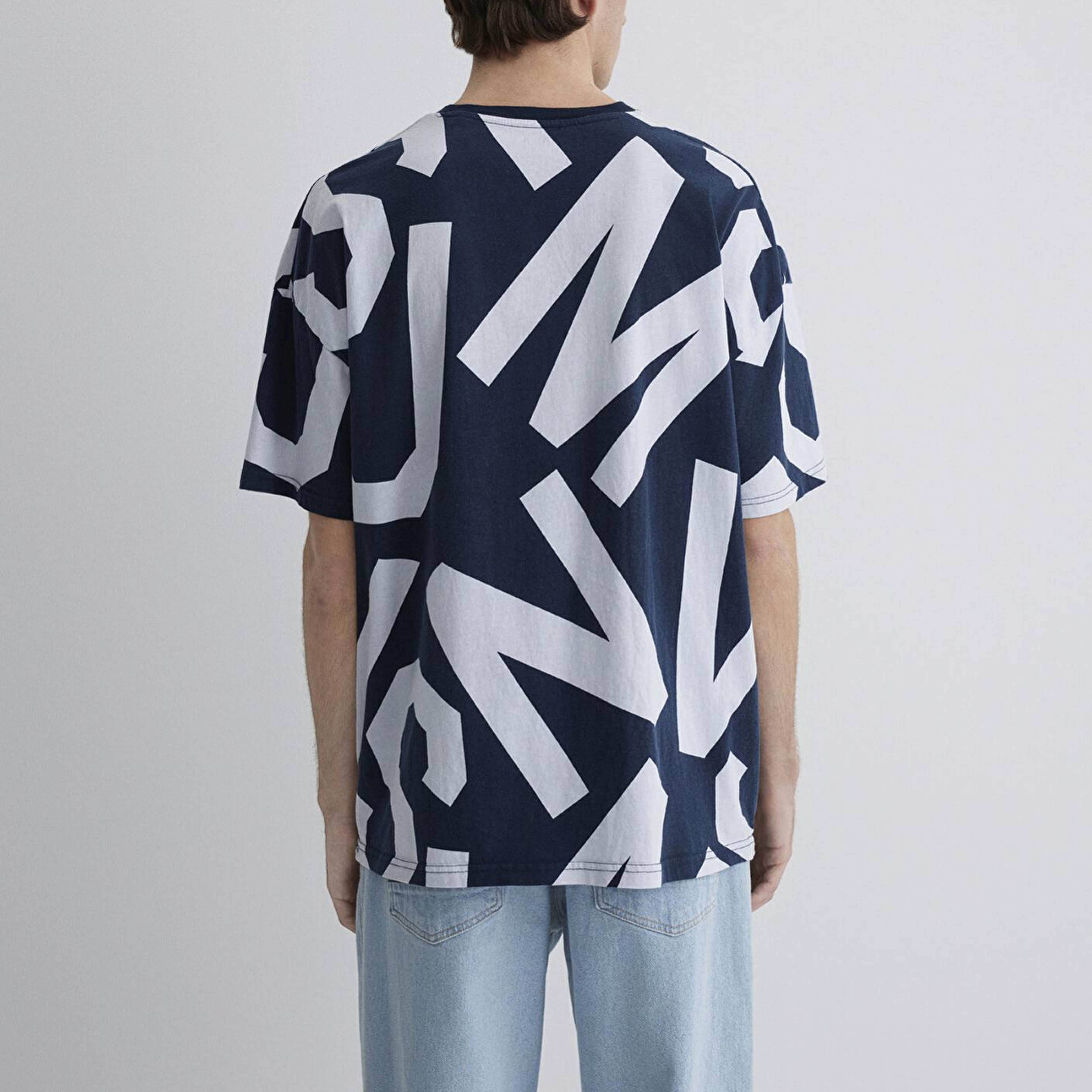 Mavi MVJNS Baskılı Lacivert Tişört Oversize / Geniş Kesim 0610271-70490