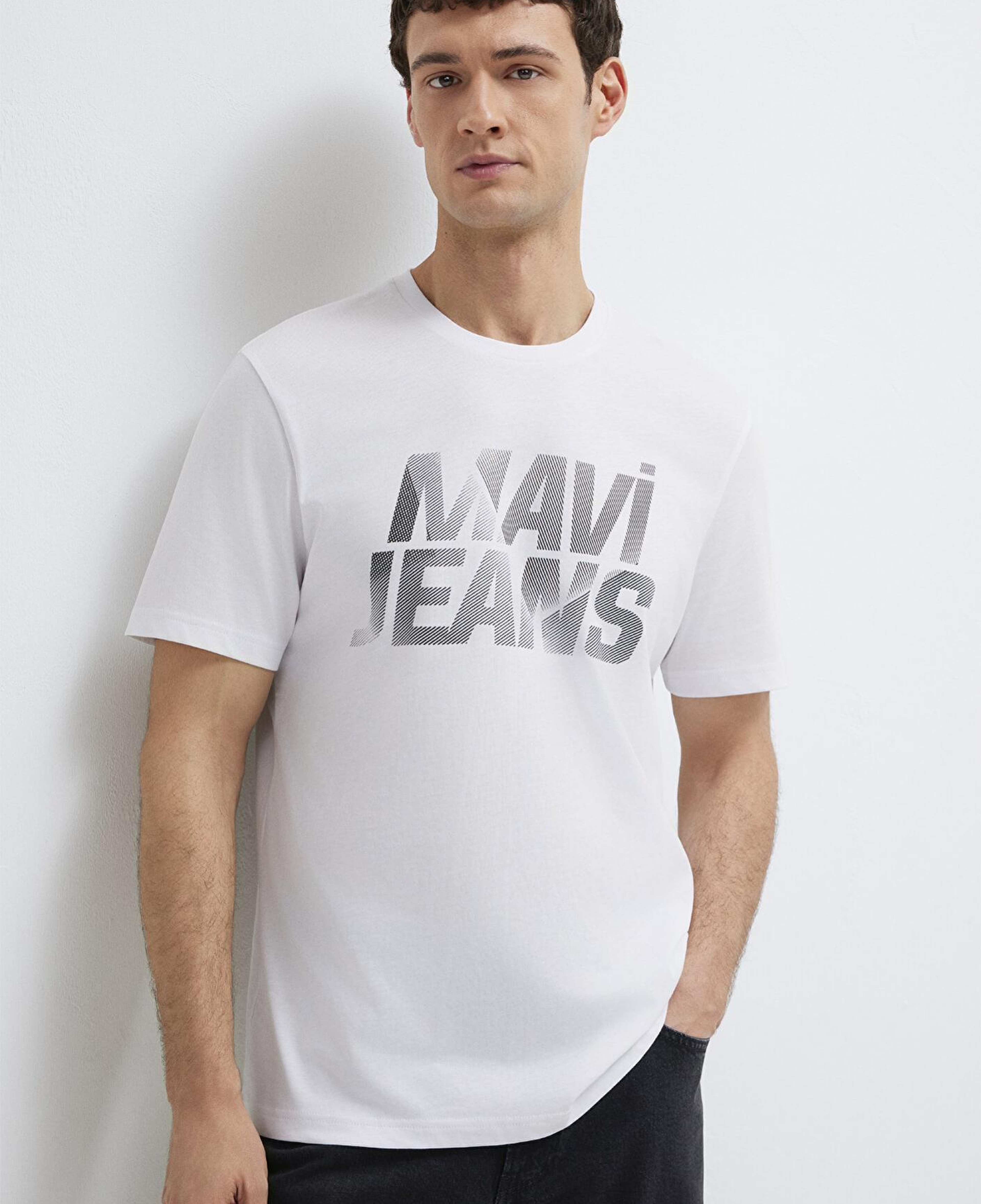 Mavi Mavi Jeans Baskılı Beyaz Tişört Regular Fit / Normal Kesim 0610260-620