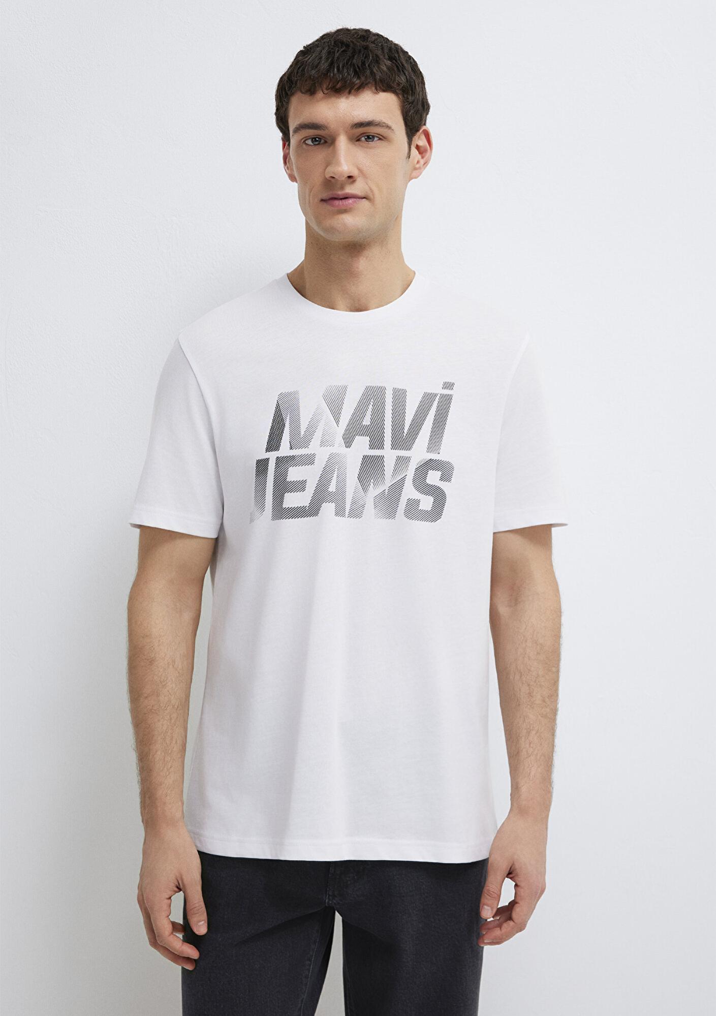 Mavi Mavi Jeans Baskılı Beyaz Tişört Regular Fit / Normal Kesim 0610260-620