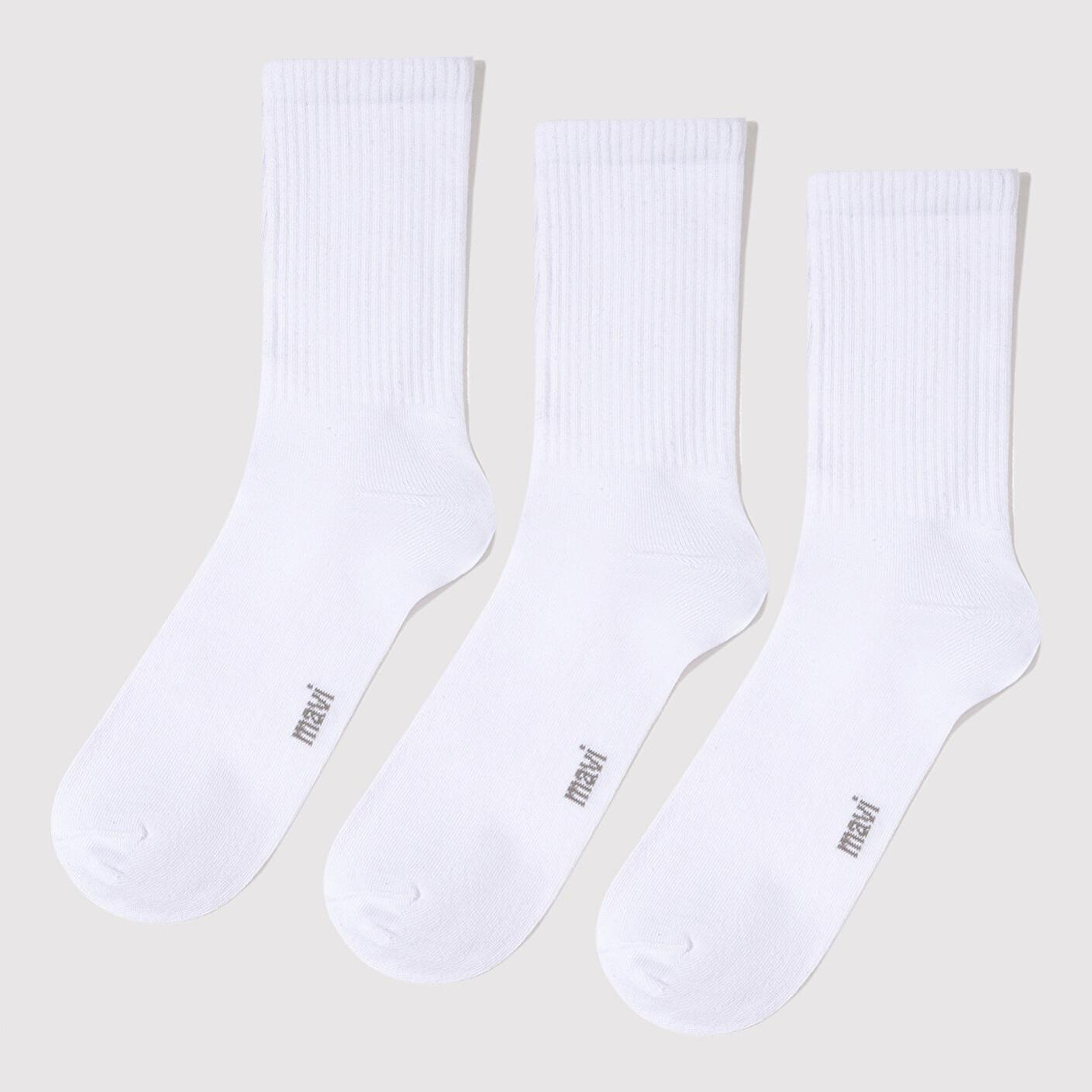 Mavi 3lü Beyaz Soket Çorap 0911173-620