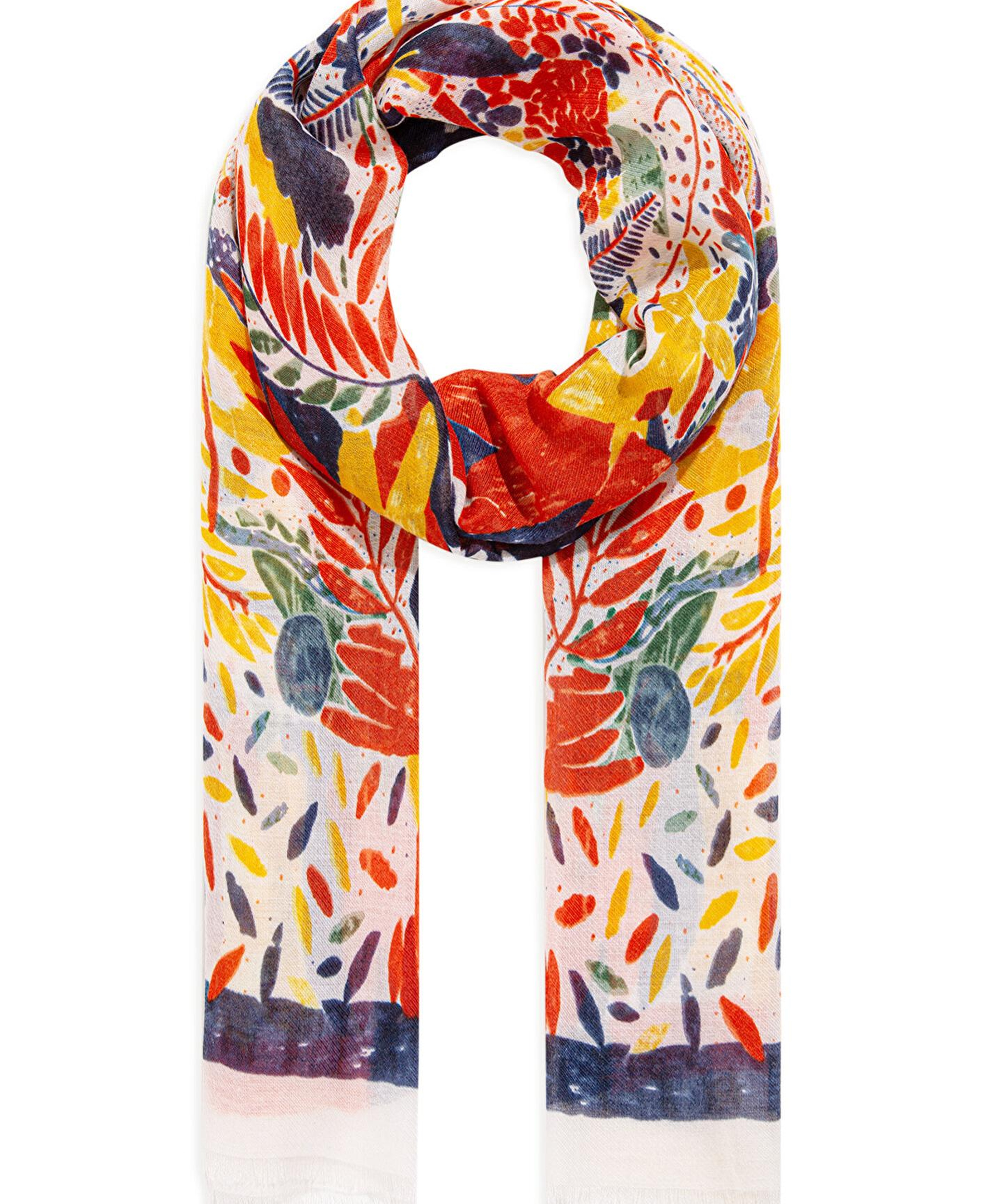 Mavi Baskılı Turuncu Şal 1910042-30874