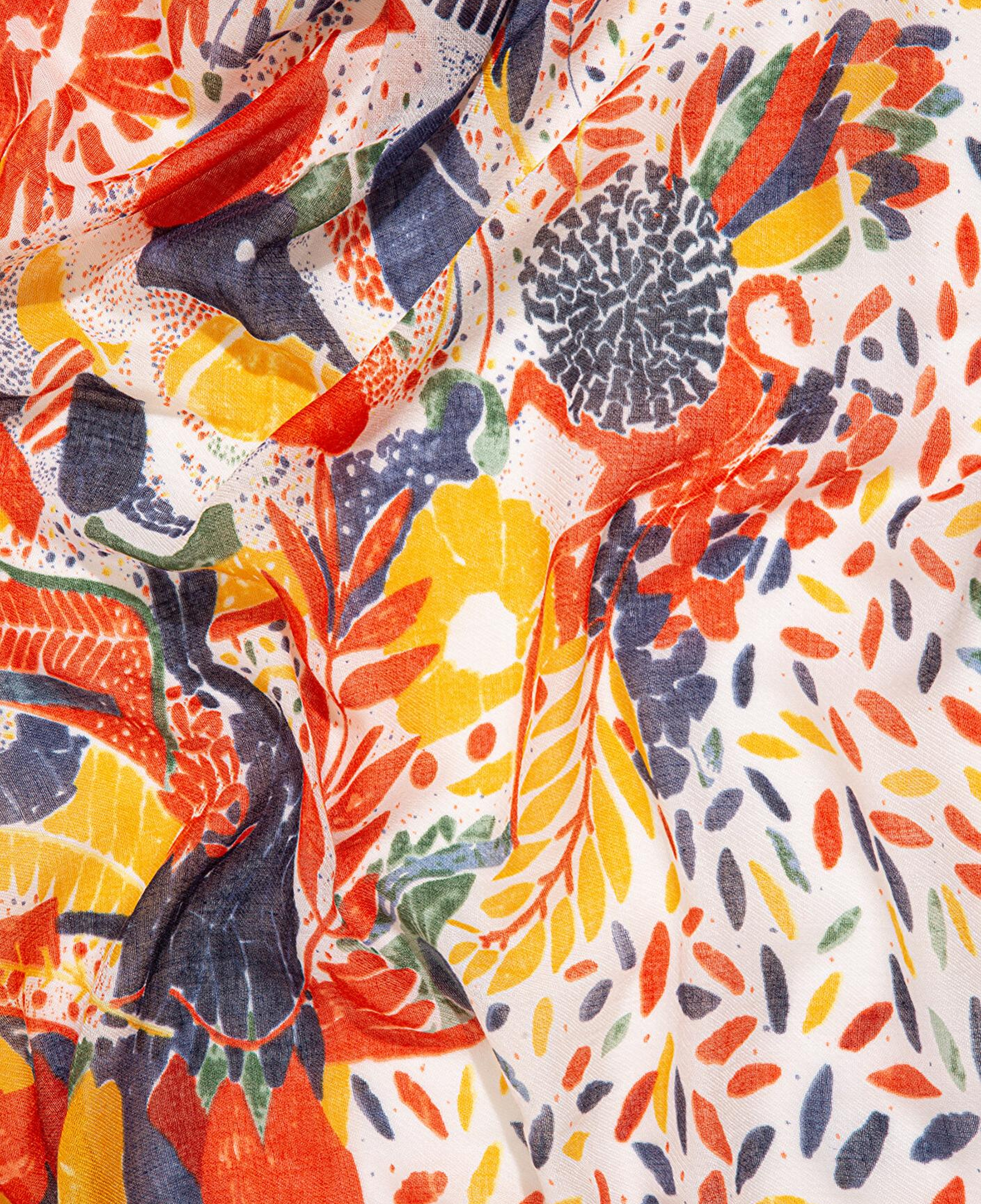 Mavi Baskılı Turuncu Şal 1910042-30874