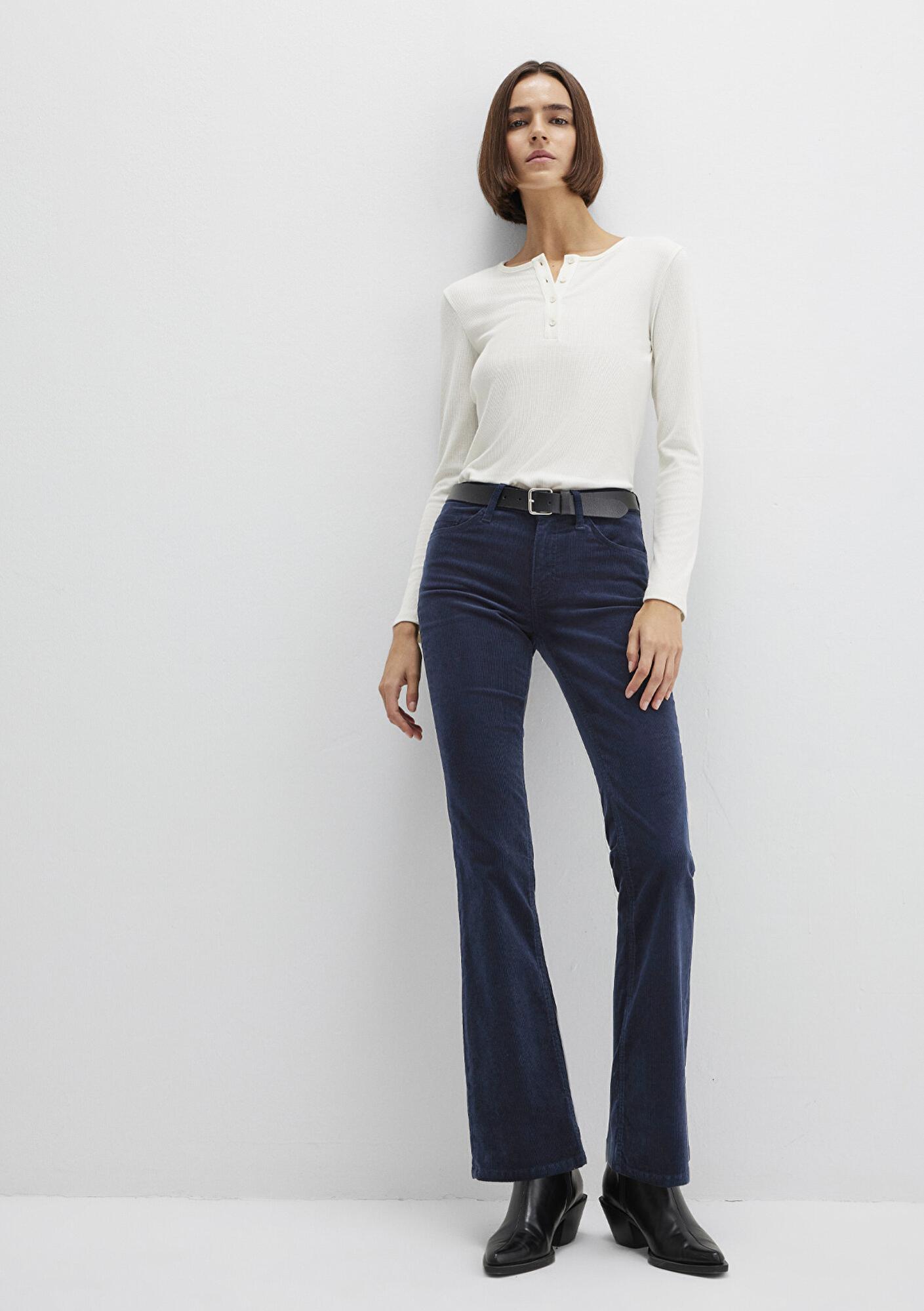 Mavi Molly Lacivert Kadife Pantolon 1013682993