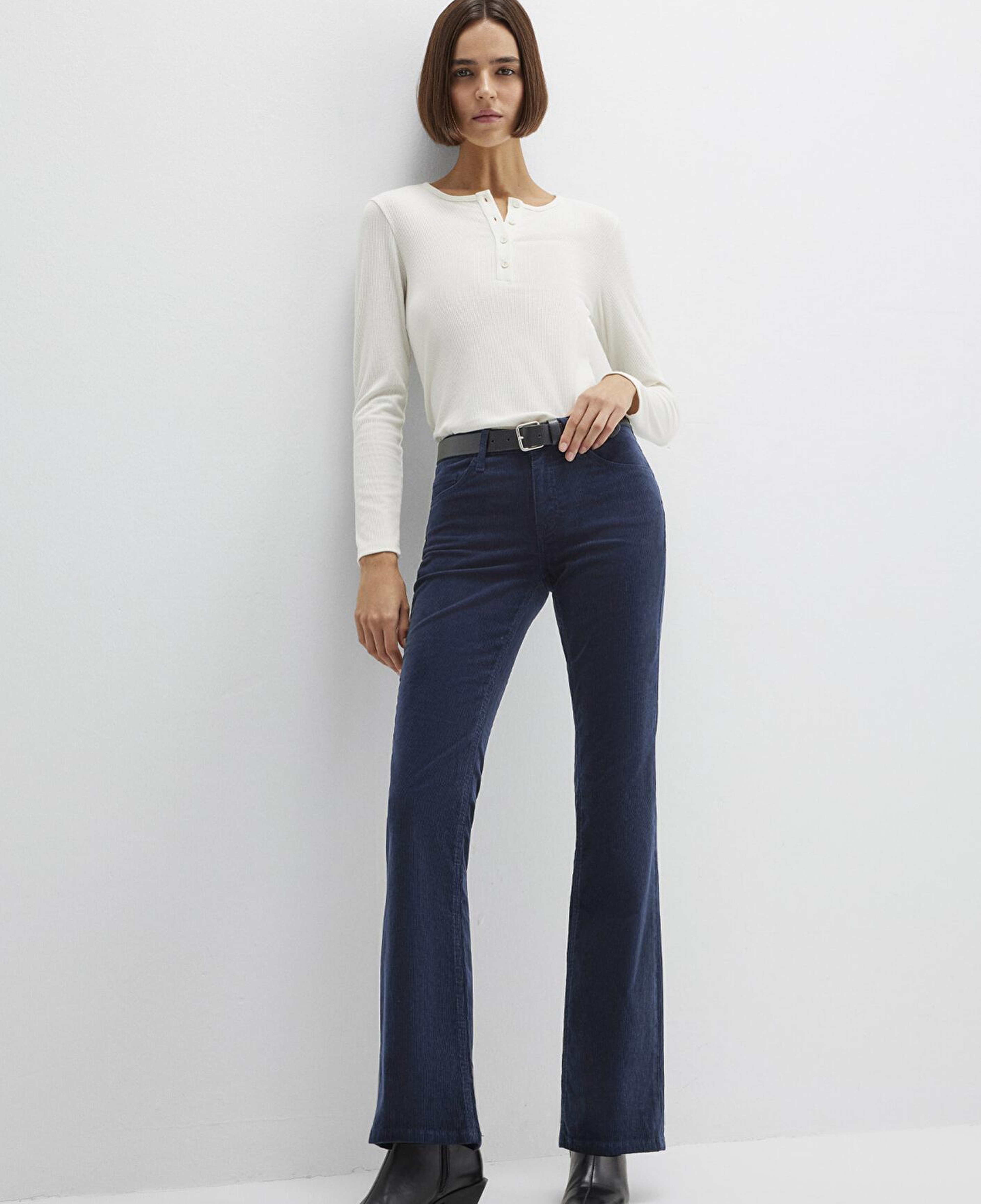 Mavi Molly Lacivert Kadife Pantolon 1013682993