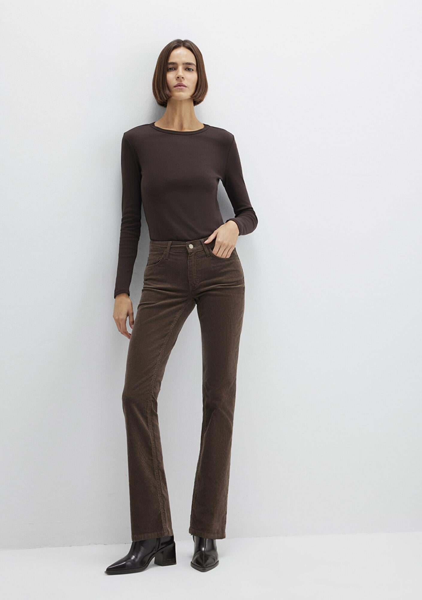 Mavi Mona Kahverengi Kadife Pantolon 1049782992