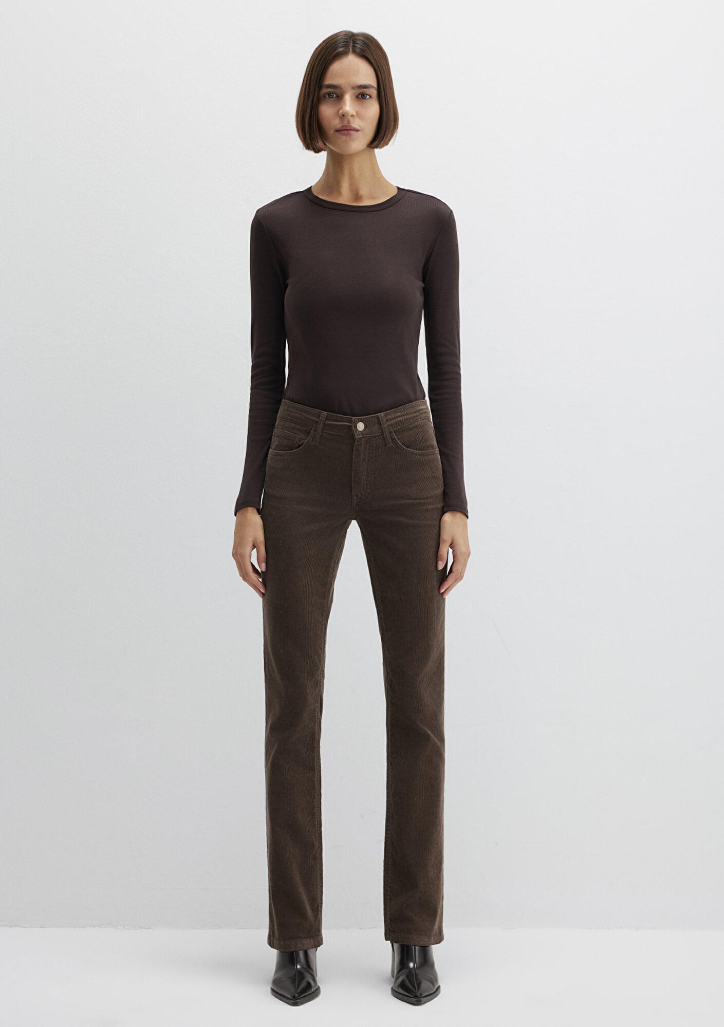 Mavi Mona Kahverengi Kadife Pantolon 1049782992