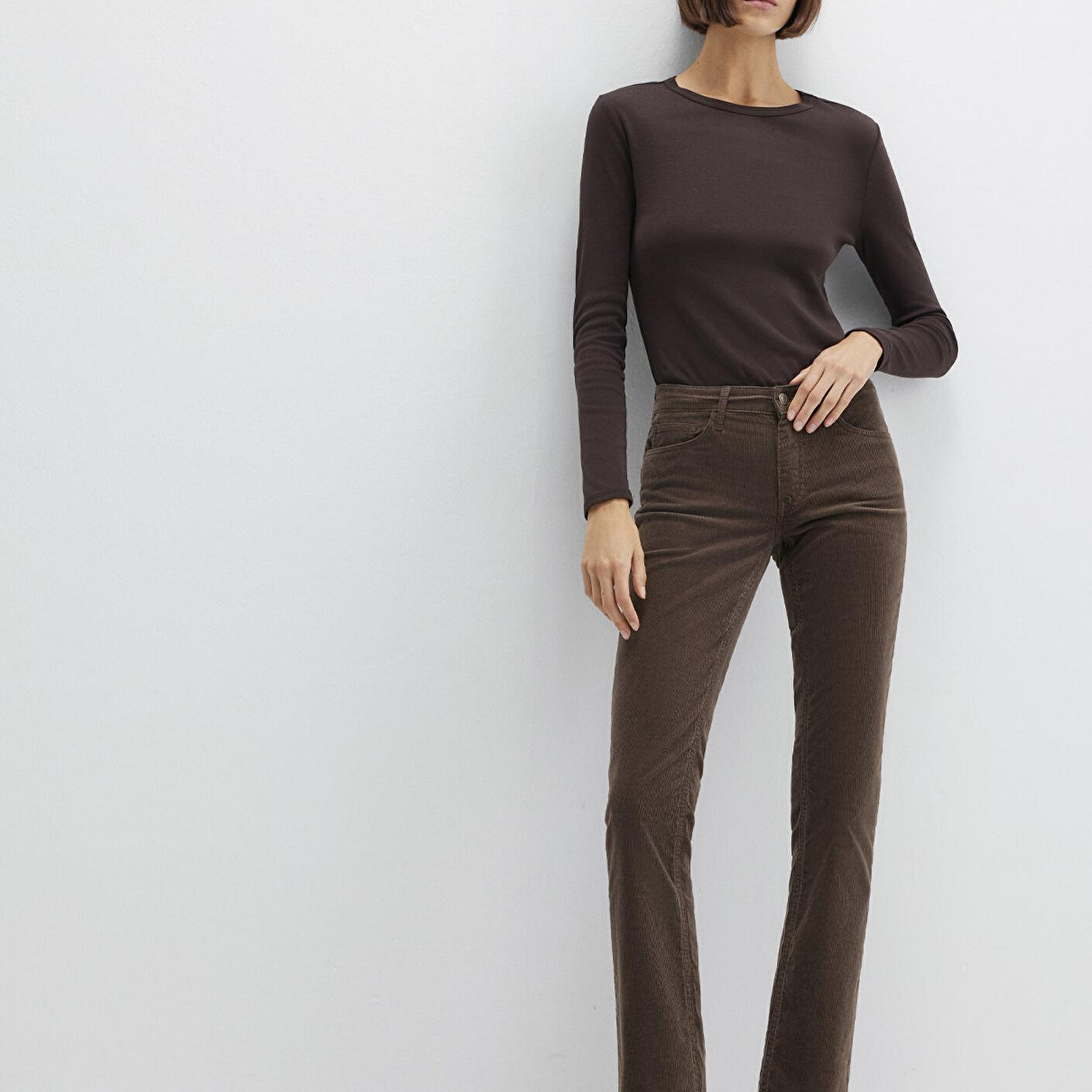 Mavi Mona Kahverengi Kadife Pantolon 1049782992