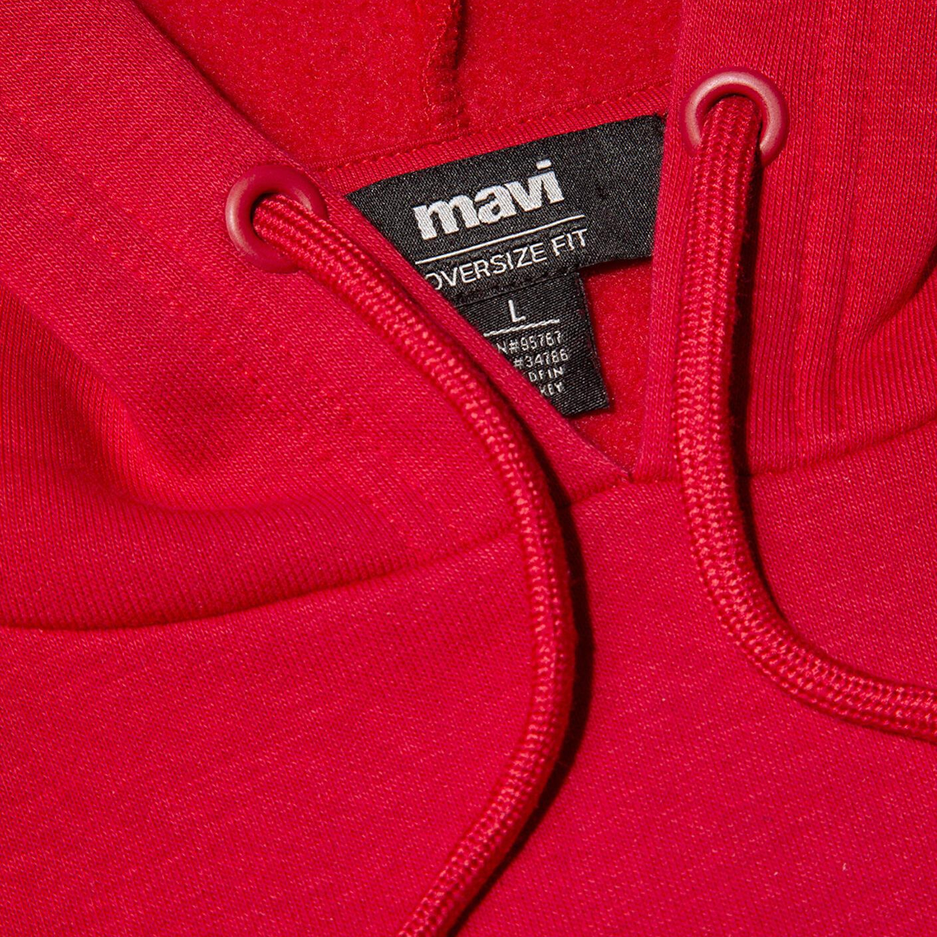 Mavi Mavi Logo Baskılı Kapüşonlu Kırmızı Sweatshirt 067149-70464