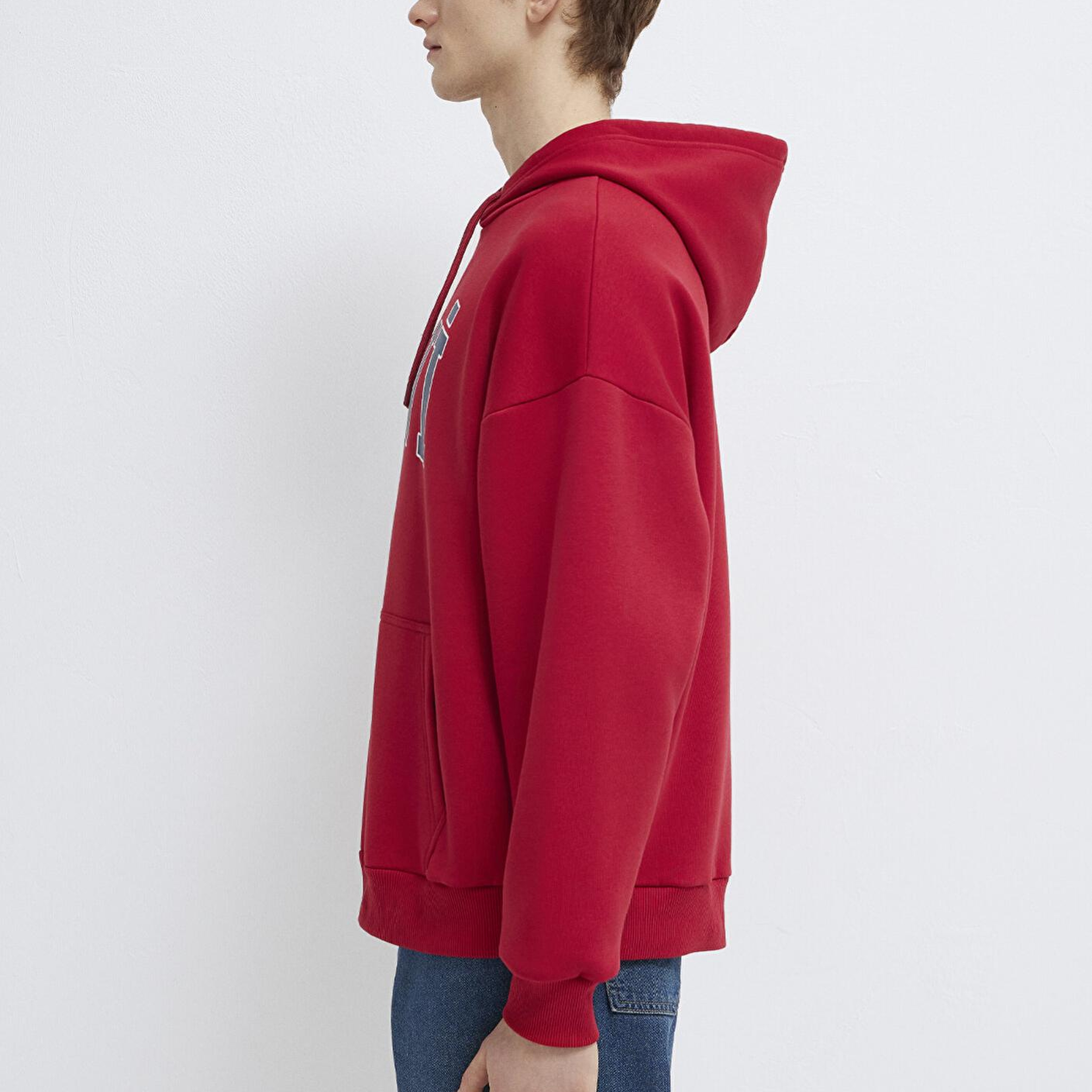 Mavi Mavi Logo Baskılı Kapüşonlu Kırmızı Sweatshirt 067149-70464