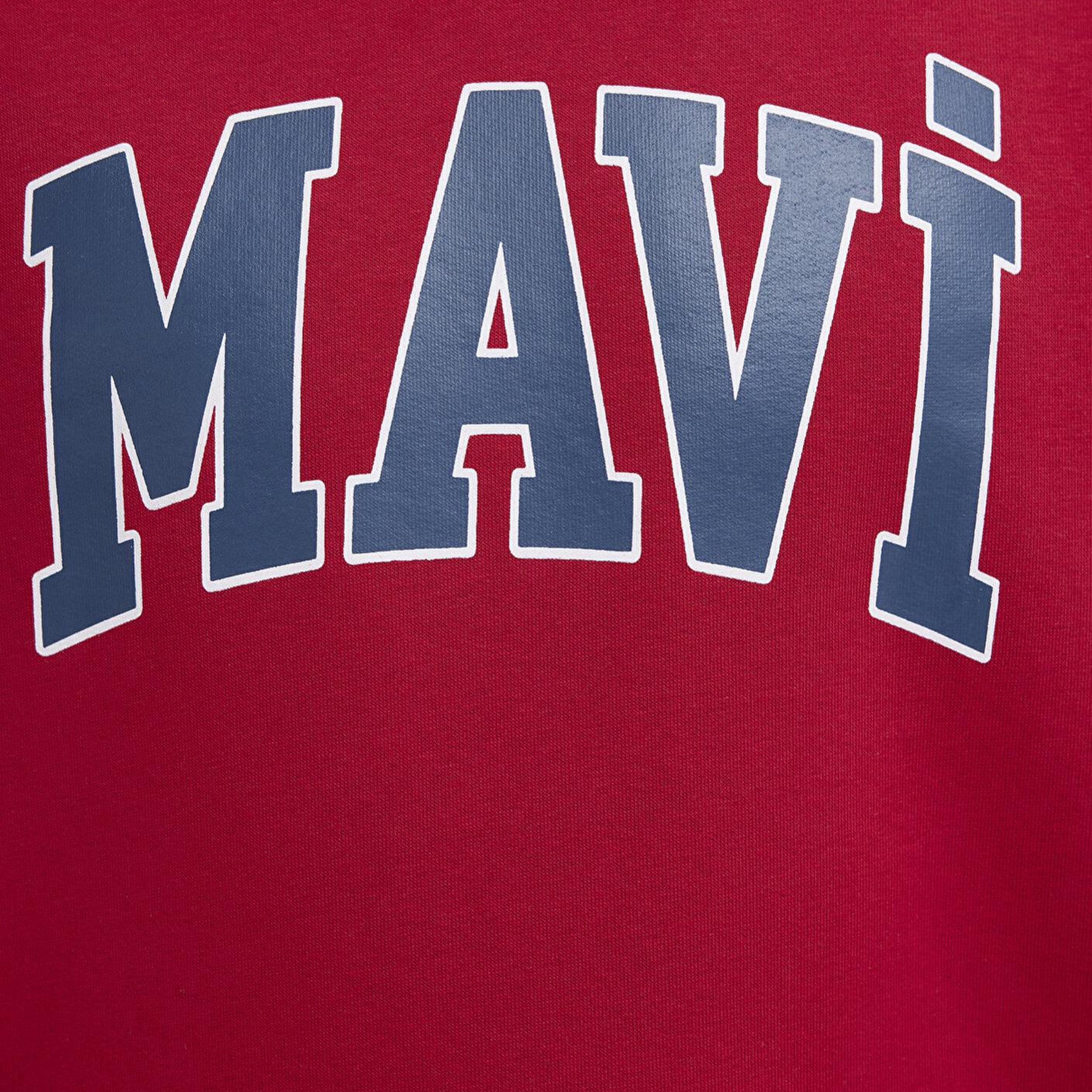 Mavi Mavi Logo Baskılı Kapüşonlu Kırmızı Sweatshirt 067149-70464