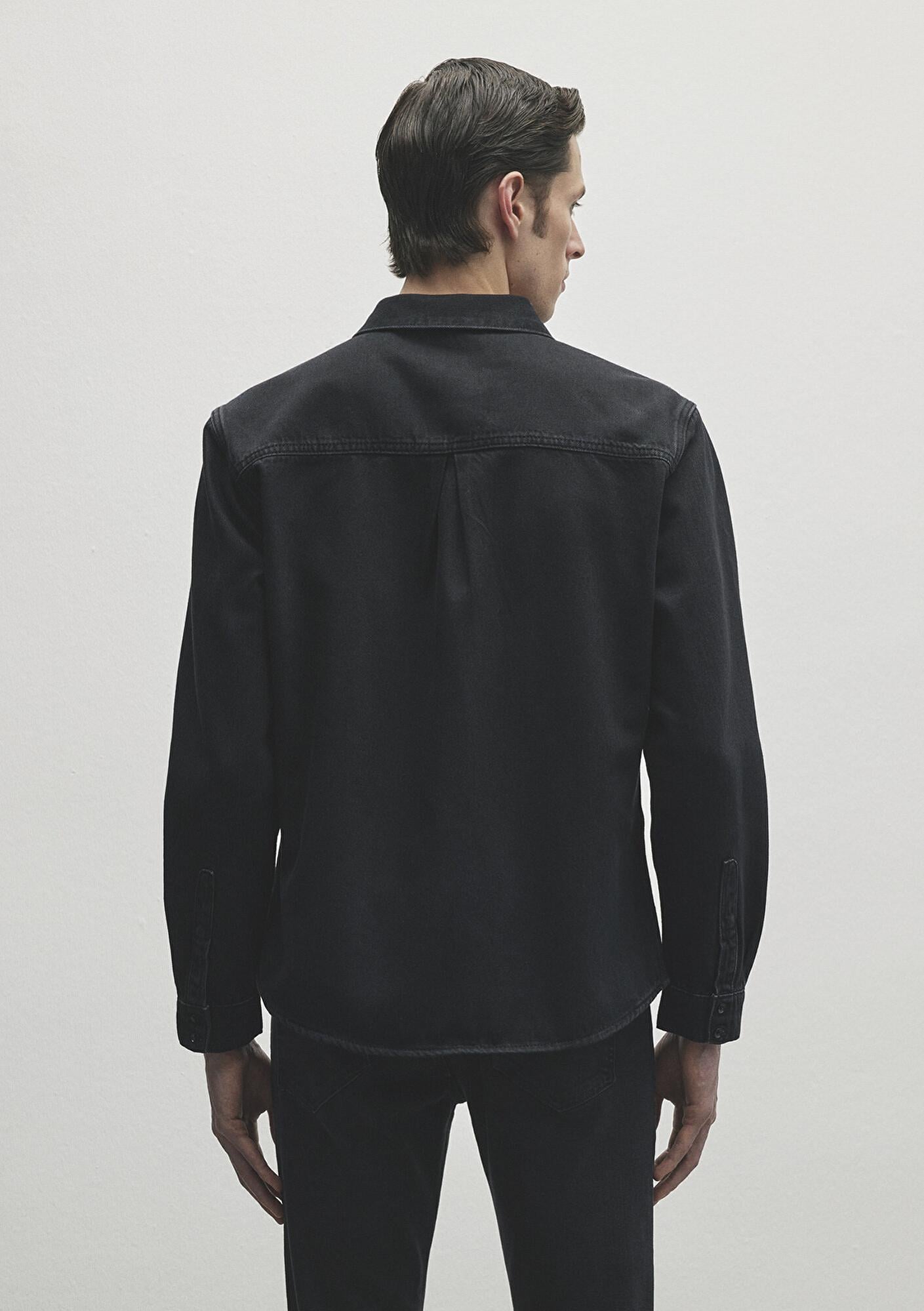 Mavi Roy Lux Black Antrasit Jean Gömlek Slim Fit / Dar Kesim 0210496-82410