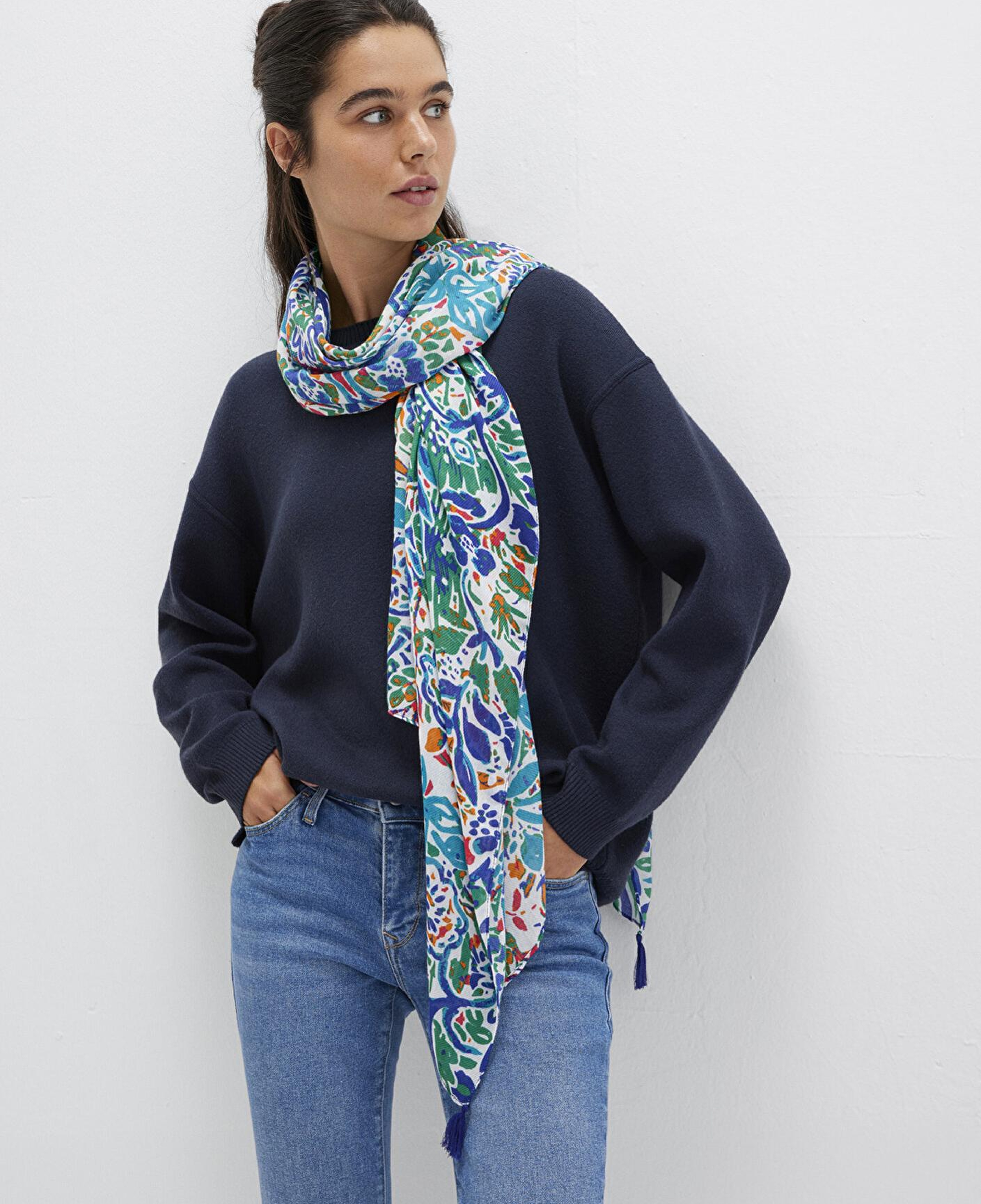 Mavi Baskılı Şal 1911130-82948