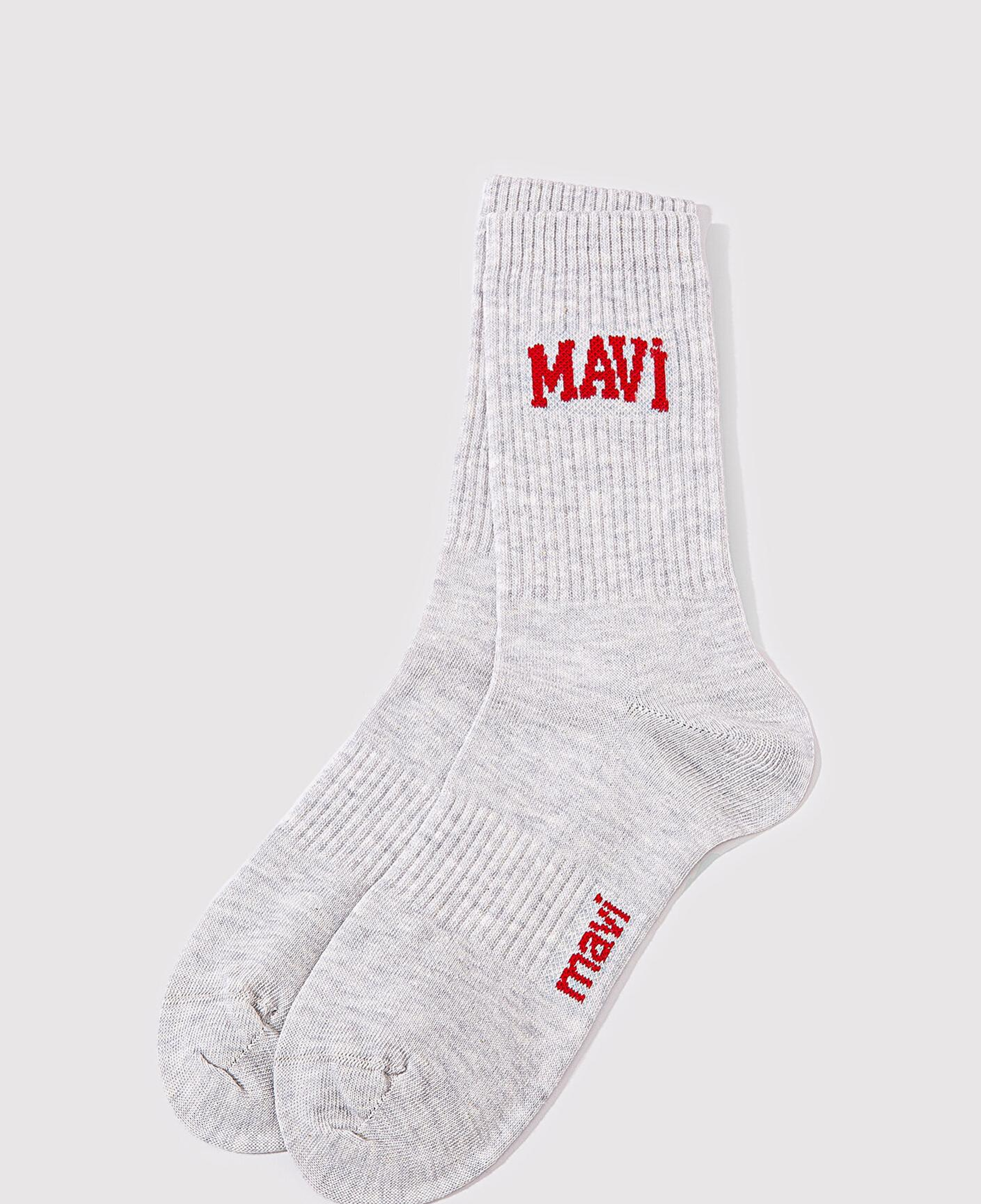 Mavi Mavi Logo Baskılı Gri Soket Çorap 0911160-82816