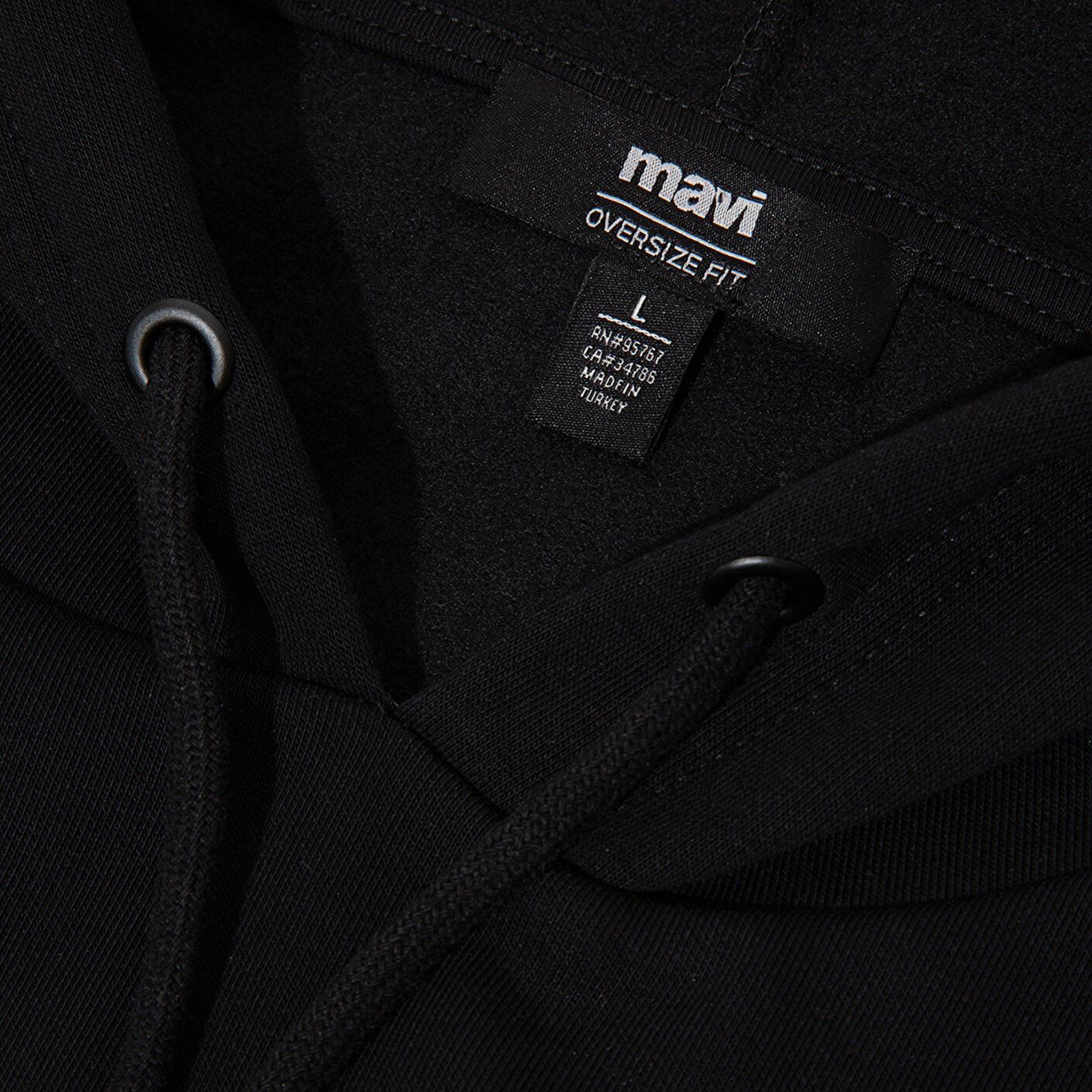 Mavi Mavi Logo Baskılı Kapüşonlu Siyah Sweatshirt 067149-902