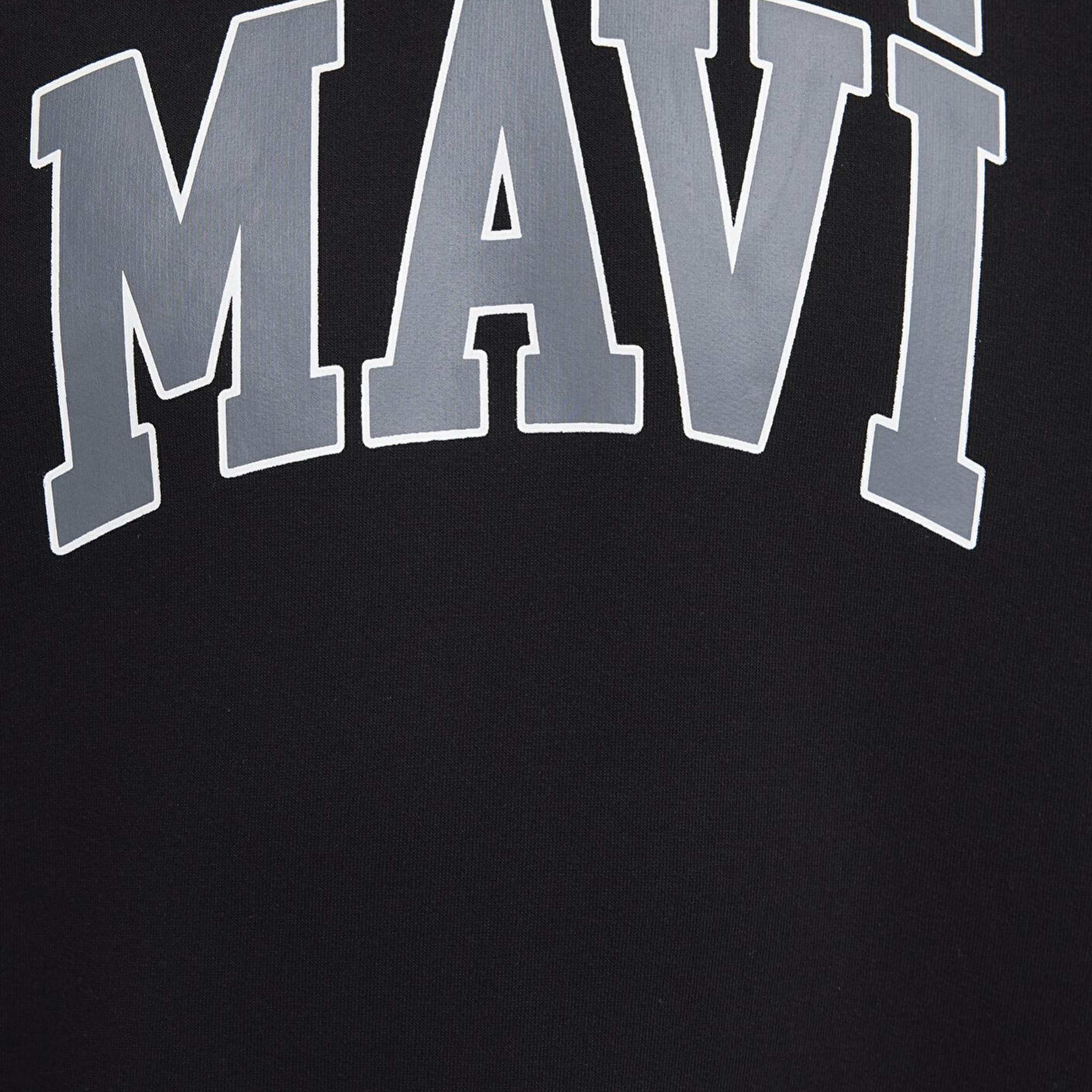 Mavi Mavi Logo Baskılı Kapüşonlu Siyah Sweatshirt 067149-902