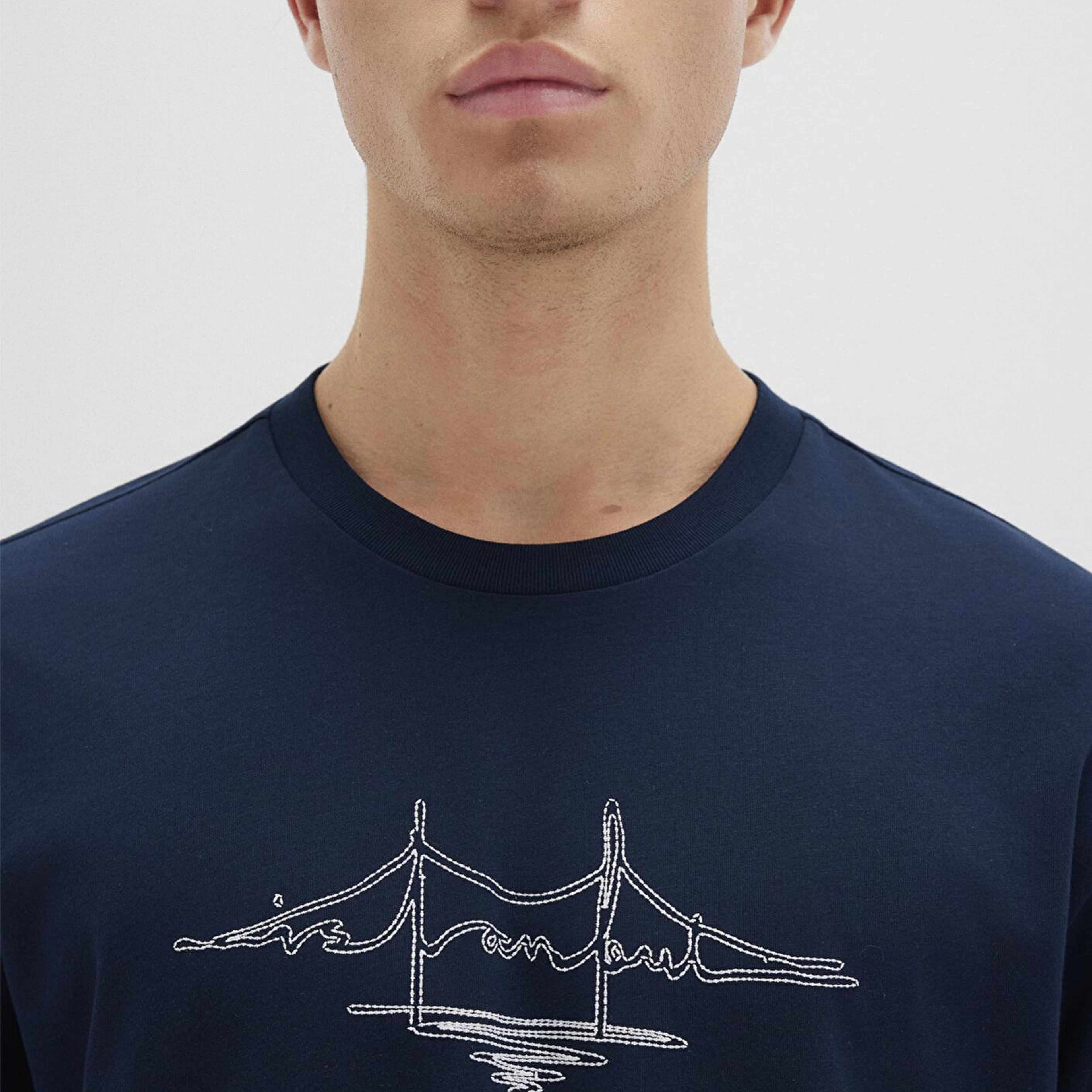 Mavi İstanbul Baskılı Lacivert Tişört Loose Fit / Bol Rahat Kesim 0611881-70490