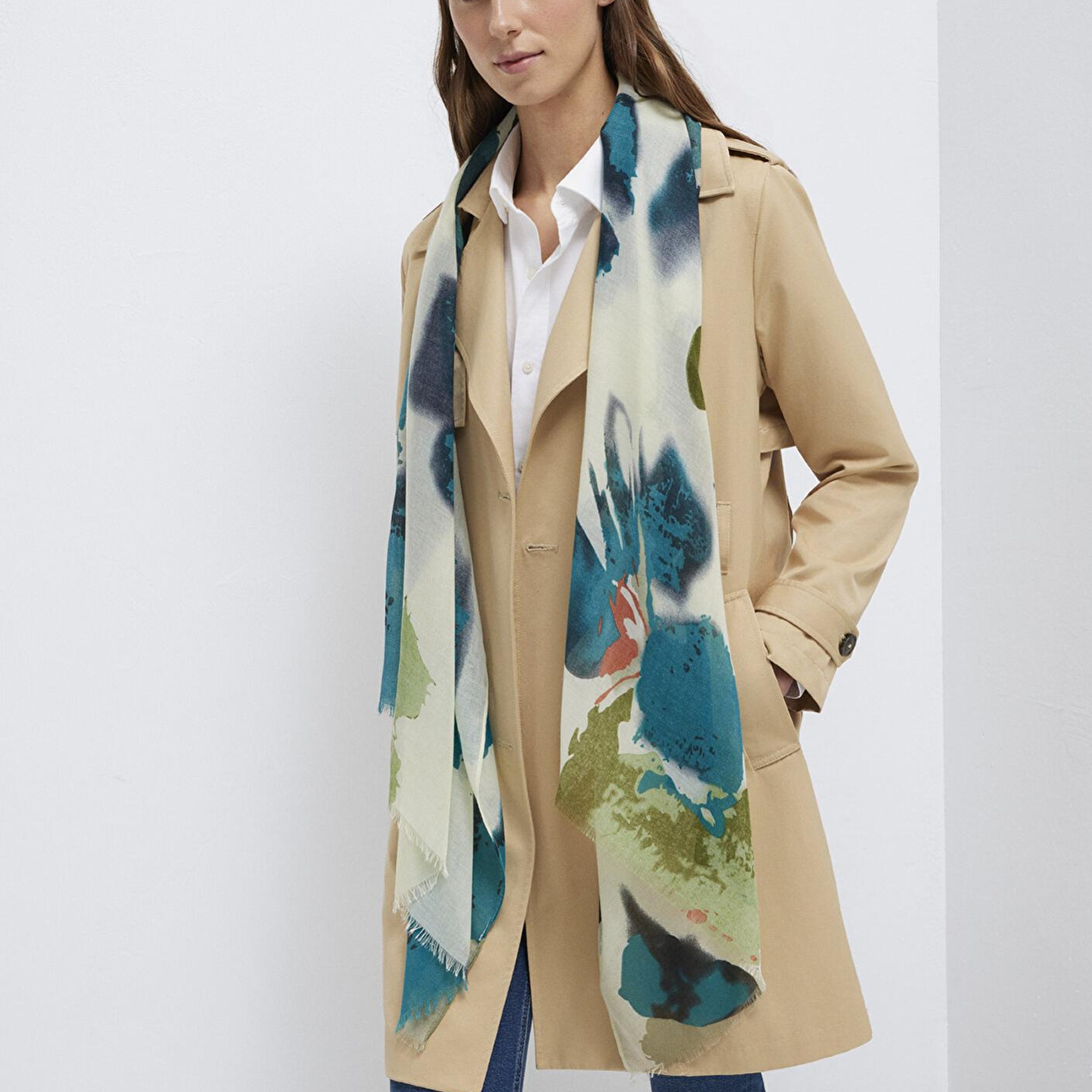 Mavi Baskılı Şal 1912227-35115