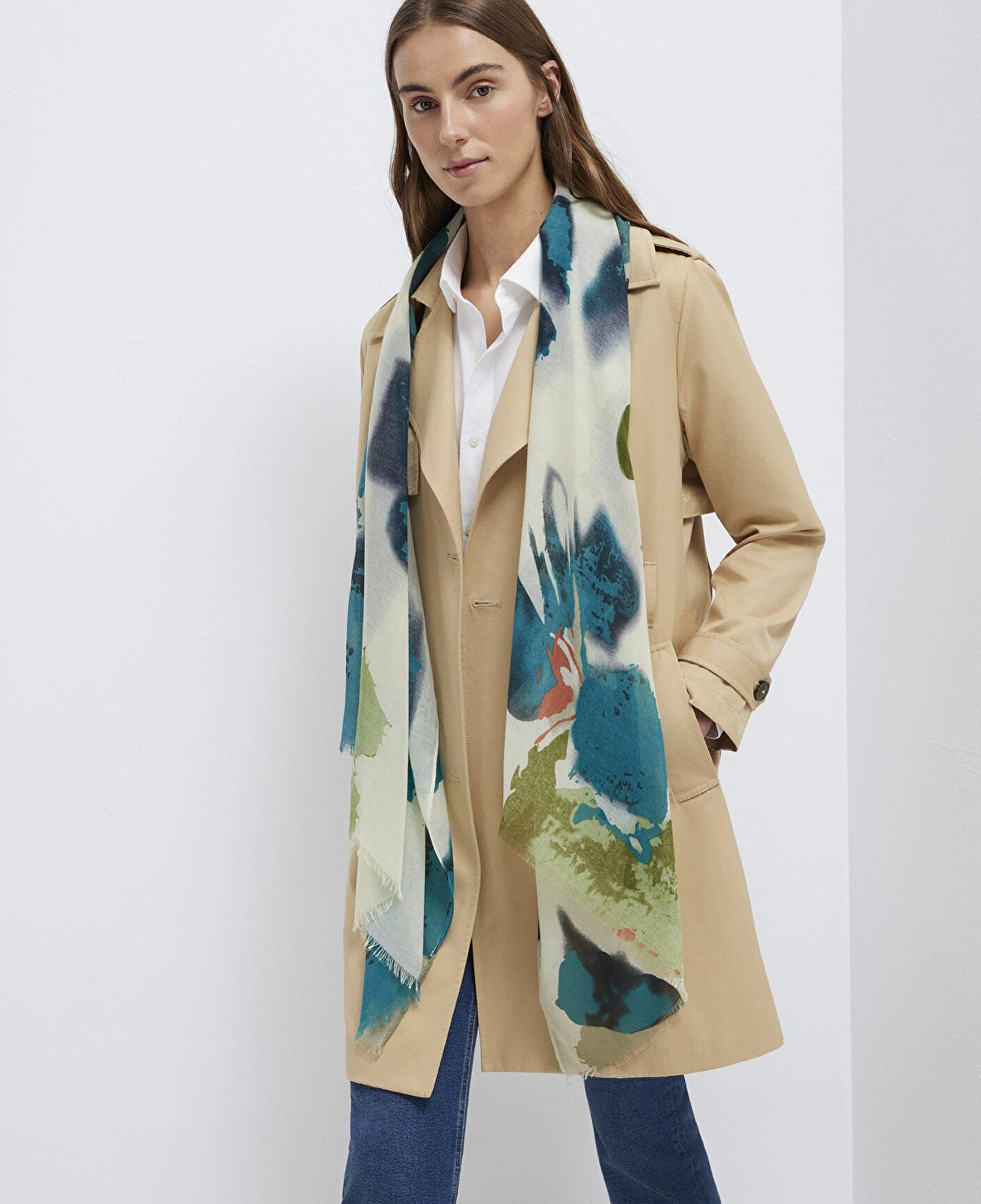 Mavi Baskılı Şal 1912227-35115