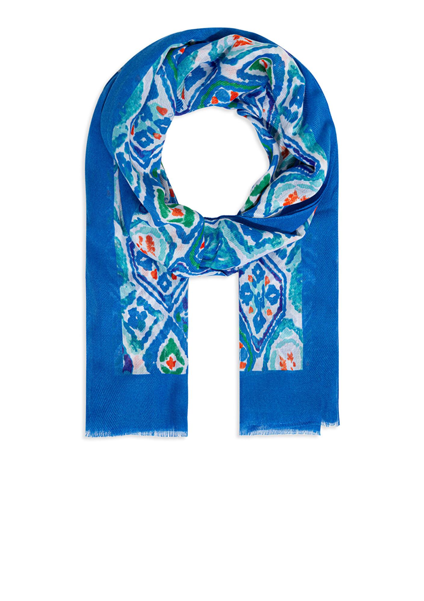 Mavi Baskılı Mavi Şal 1912210-70869