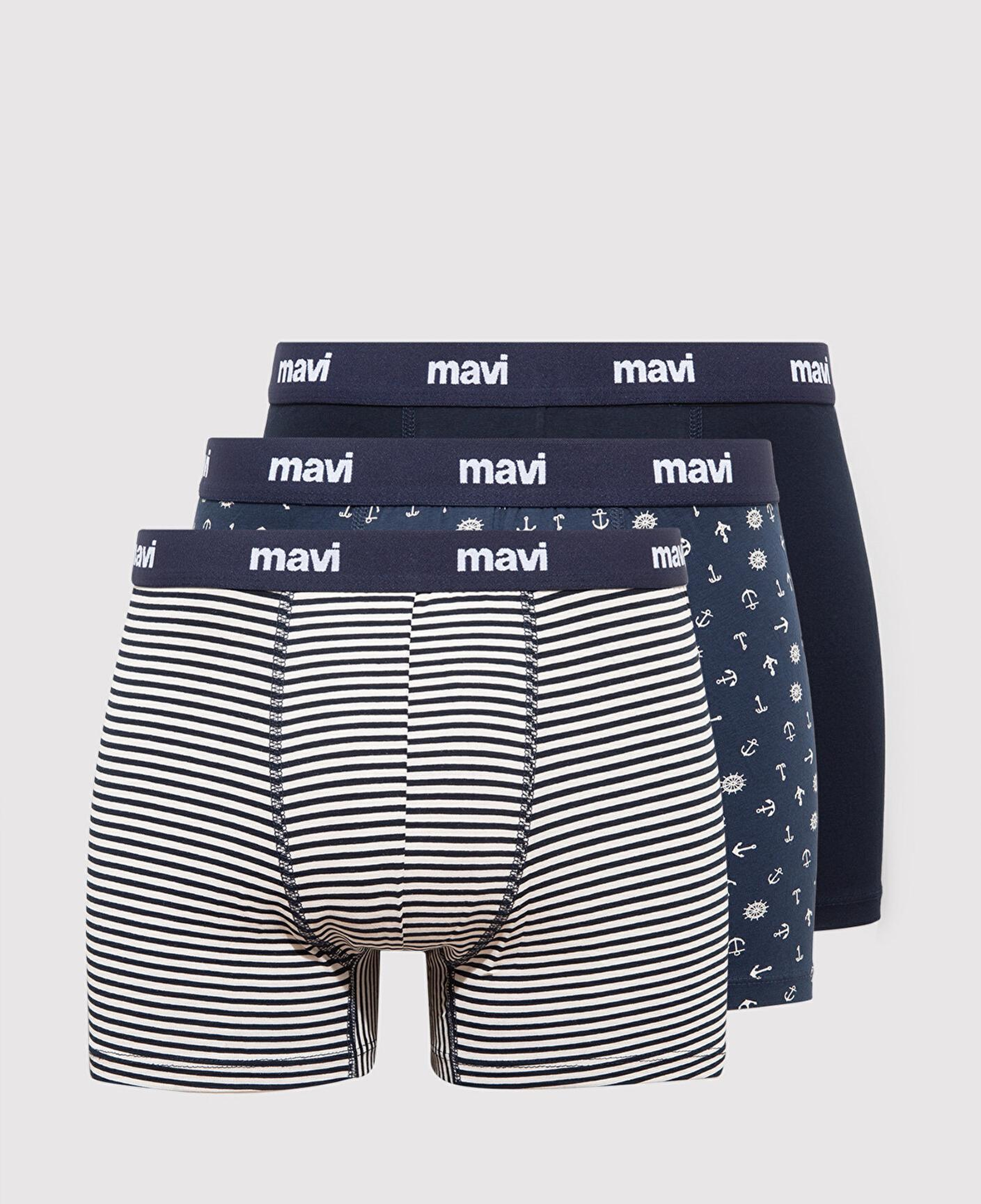 Mavi 3lü Baskılı Lacivert Boxer  0911505-70490