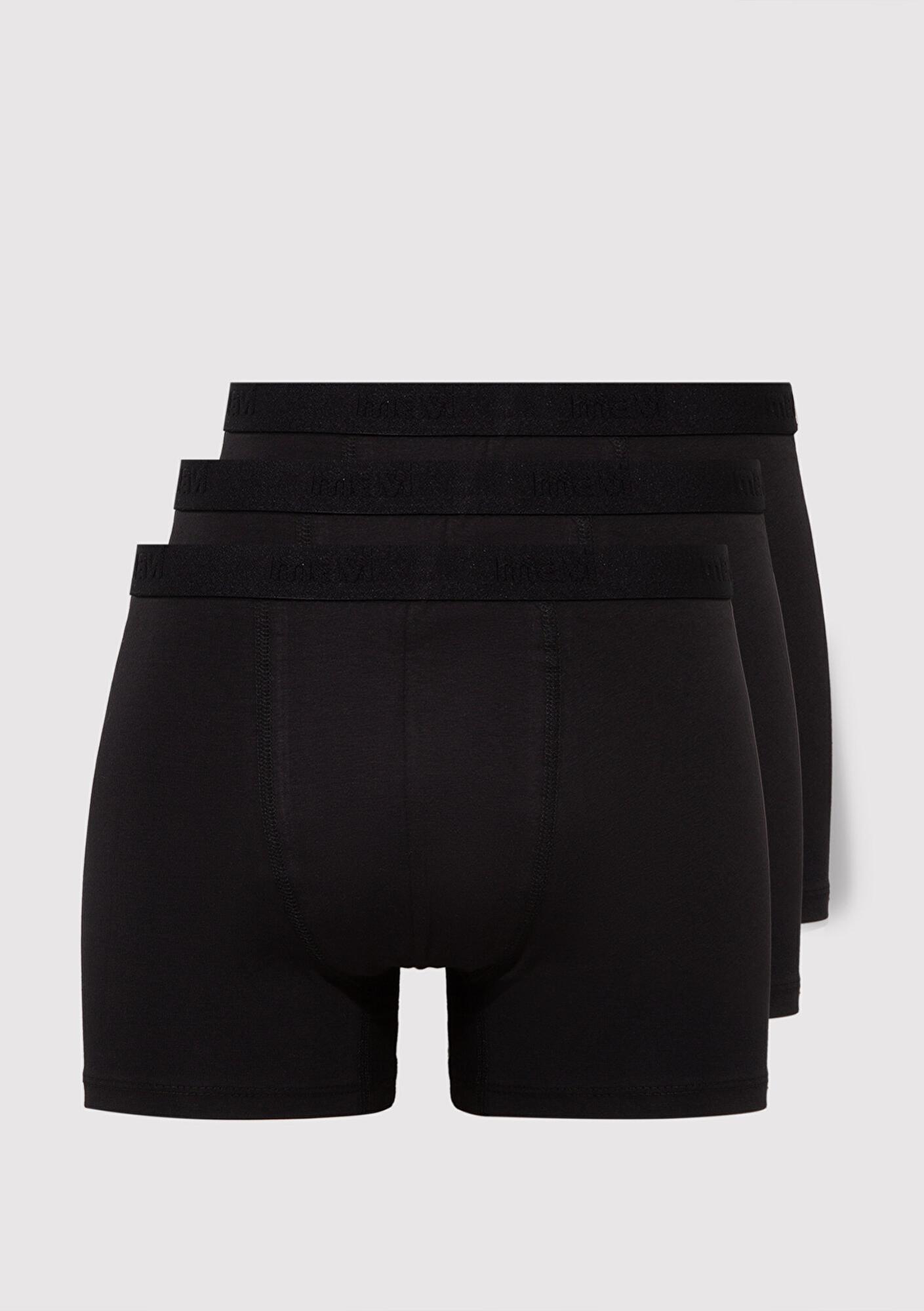 Mavi 3lü Siyah Basic Boxer 0911413-900