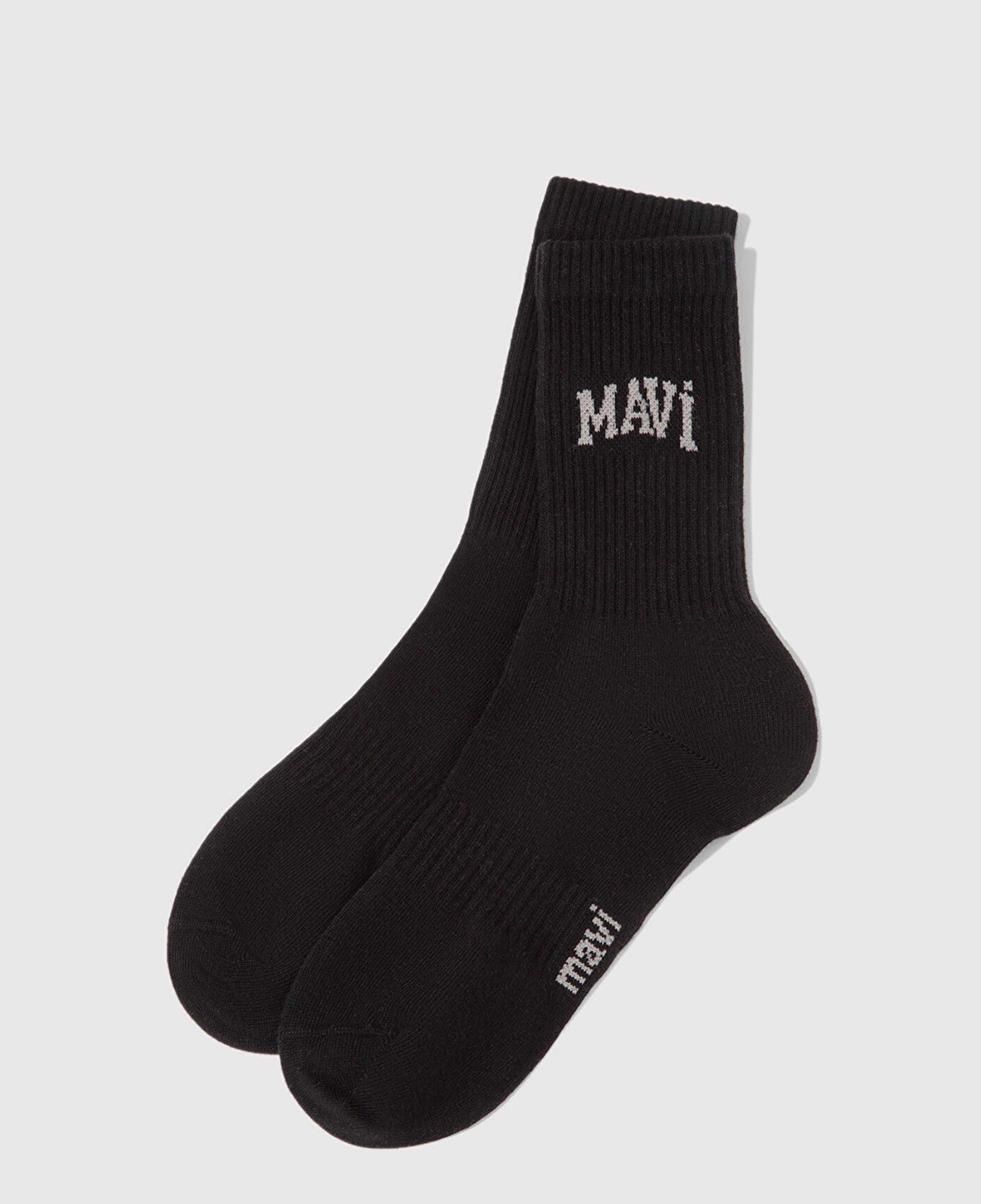 Mavi Mavi Logo Baskılı Siyah Soket Çorap 0911160-900