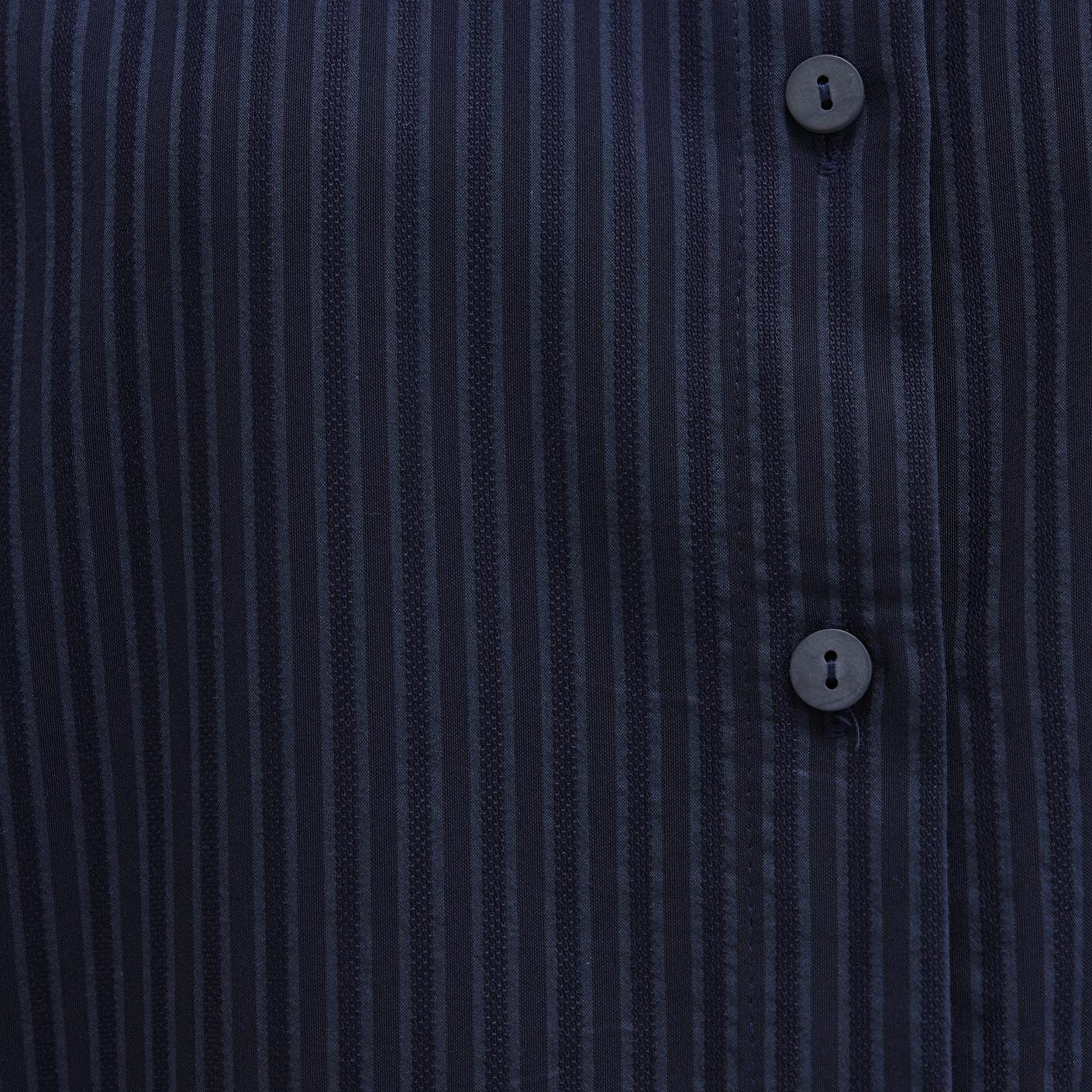 Mavi Çizgili Lacivert Gömlek Oversize / Geniş Kesim 1210878-83699