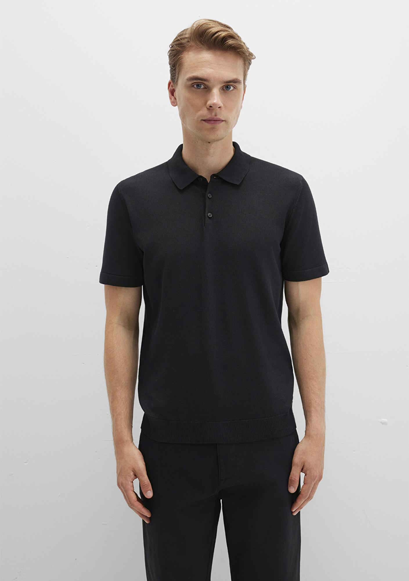 Mavi Mavi Black Siyah Triko Polo Fitted / Vücuda Oturan Kesim 0710249-900