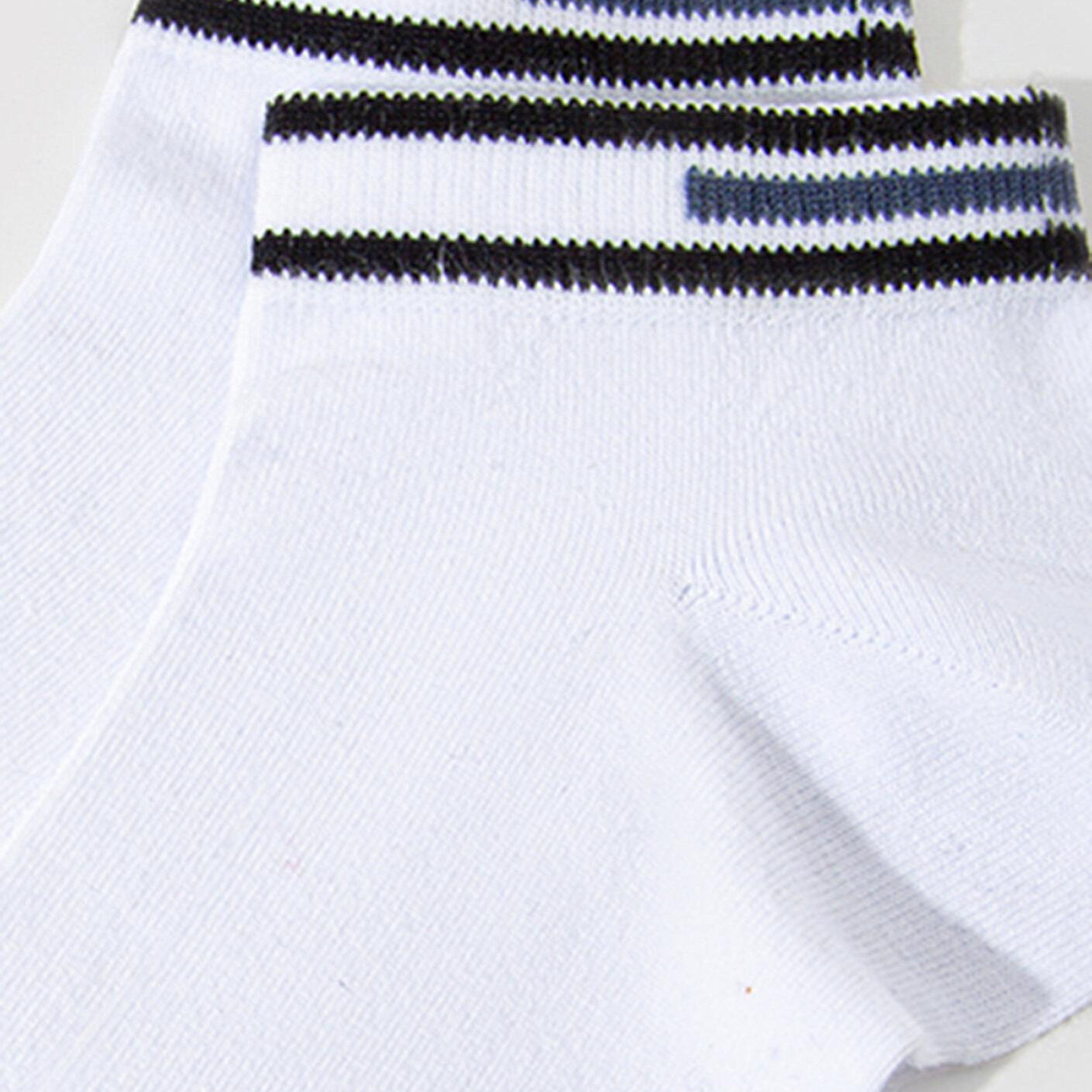 Mavi Çizgi Detaylı Beyaz Patik Çorap 0911609-620