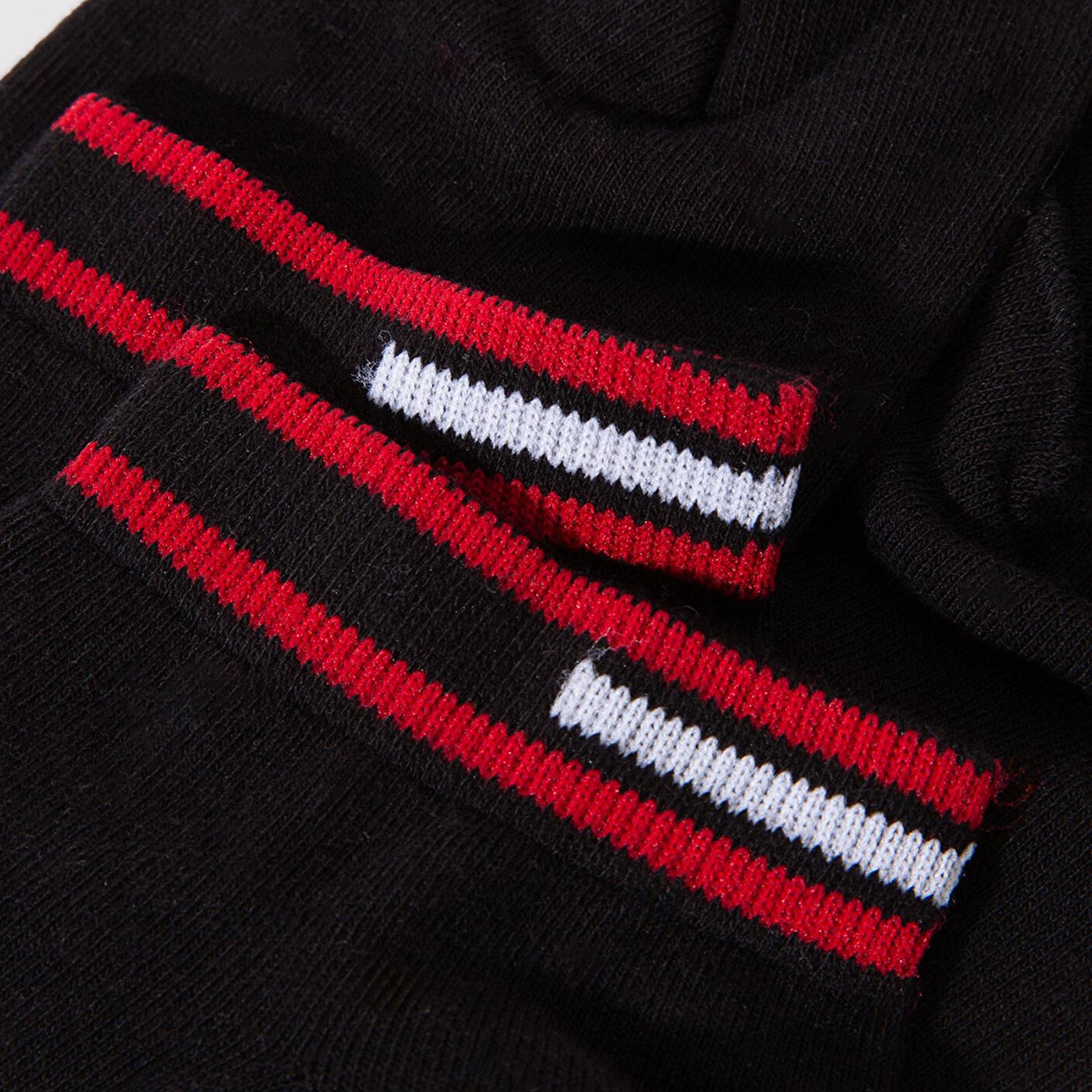 Mavi Çizgi Detaylı Siyah Patik Çorap 0911609-900