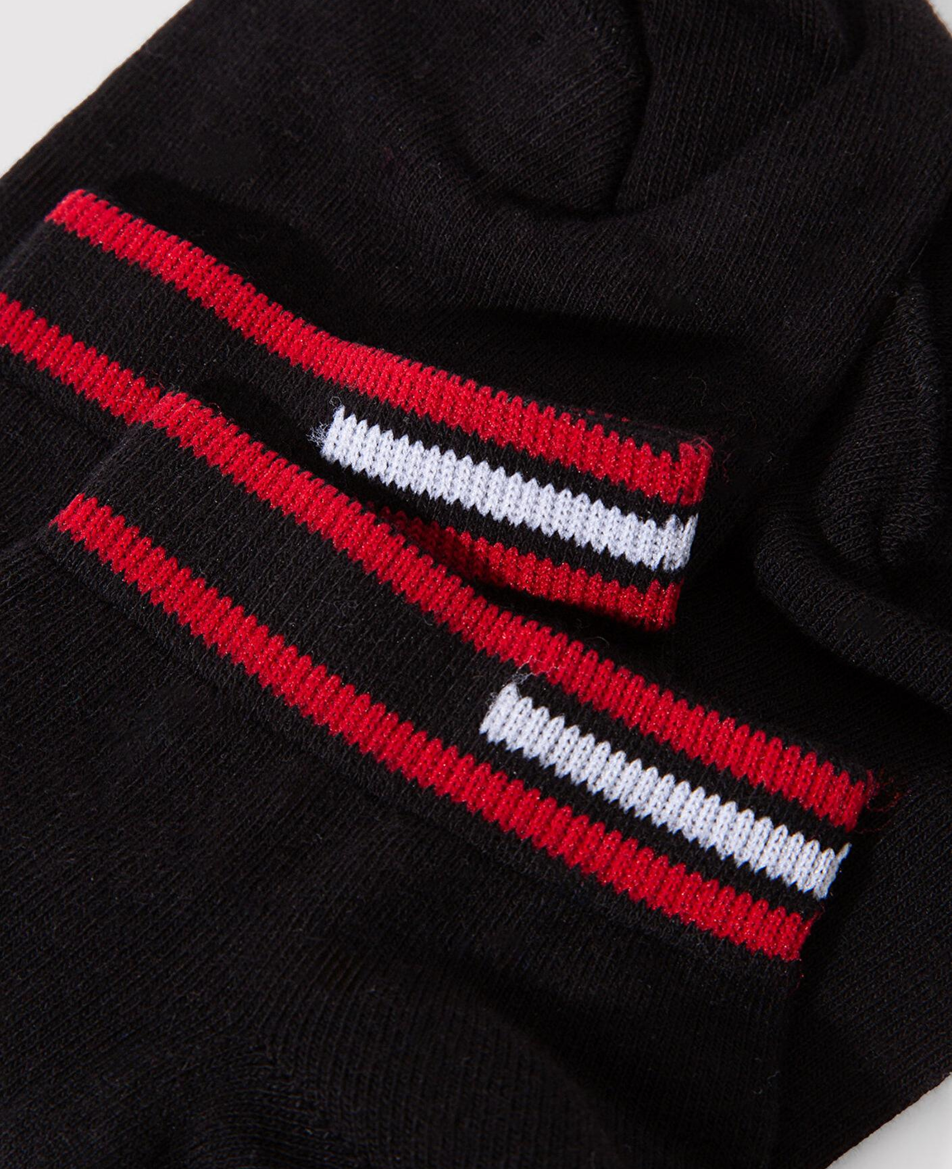 Mavi Çizgi Detaylı Siyah Patik Çorap 0911609-900