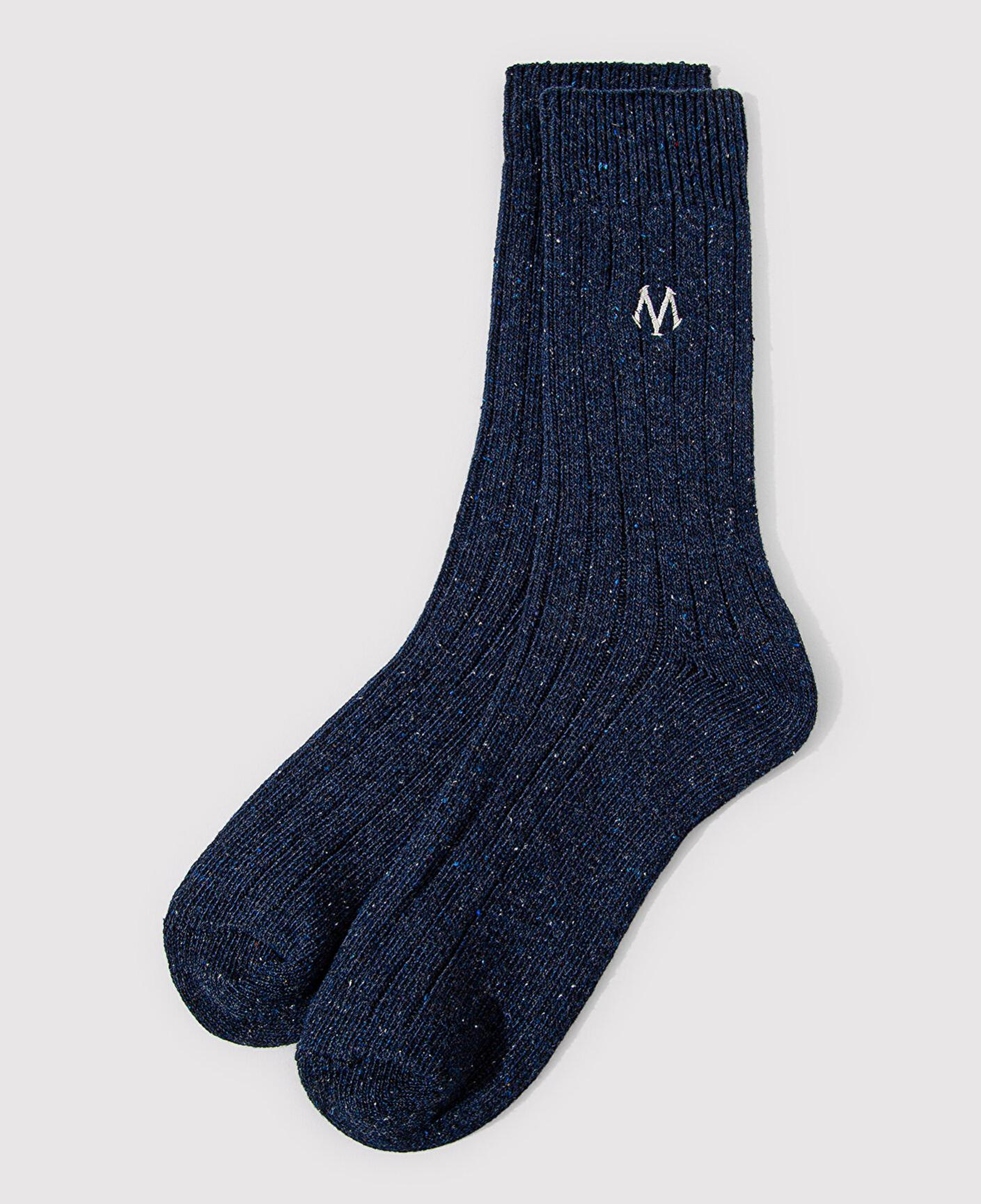 Mavi M Logo Nakışlı Lacivert Bot Çorabı 0911615-33950